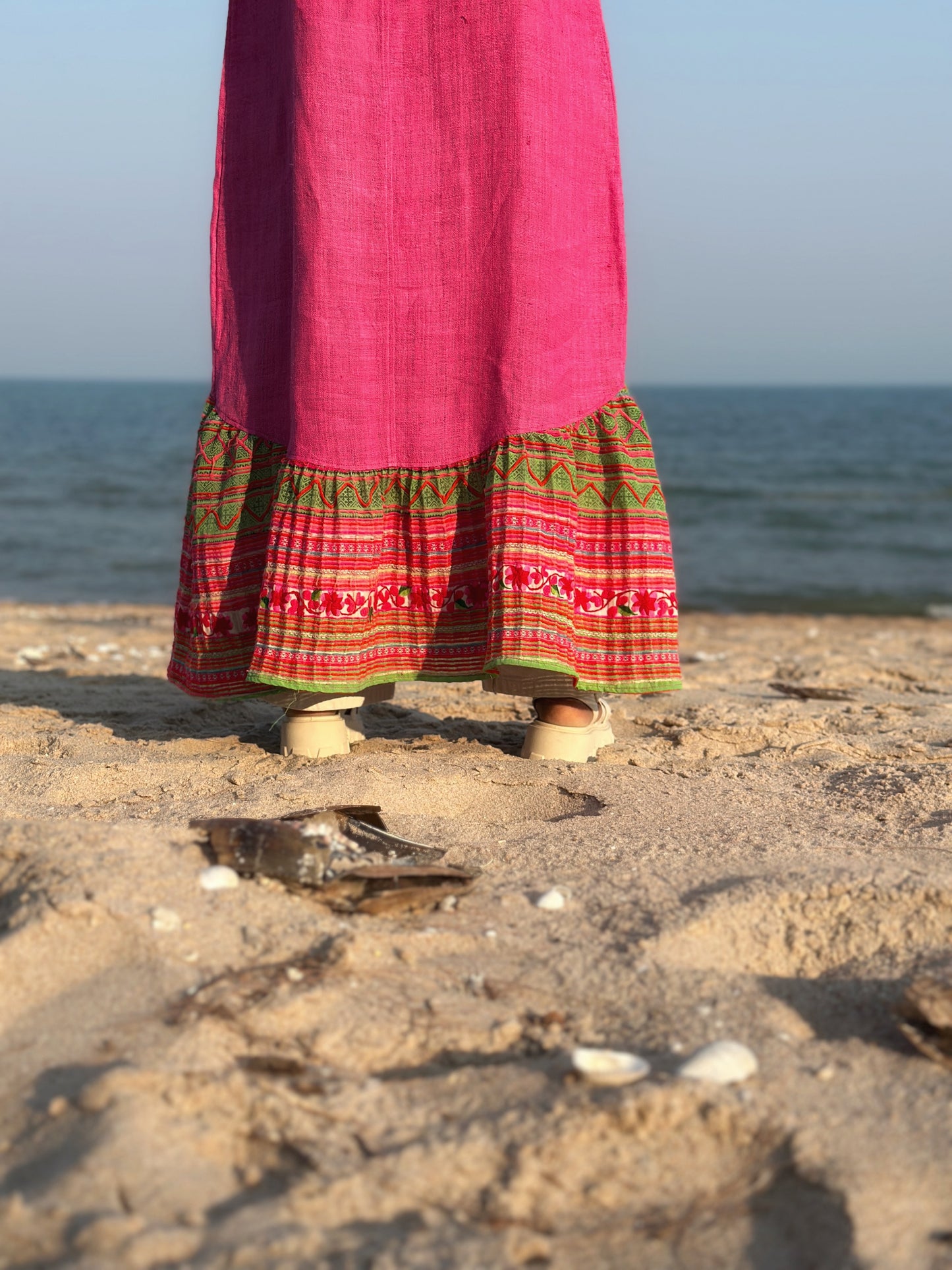 Pink hemp tank top dress