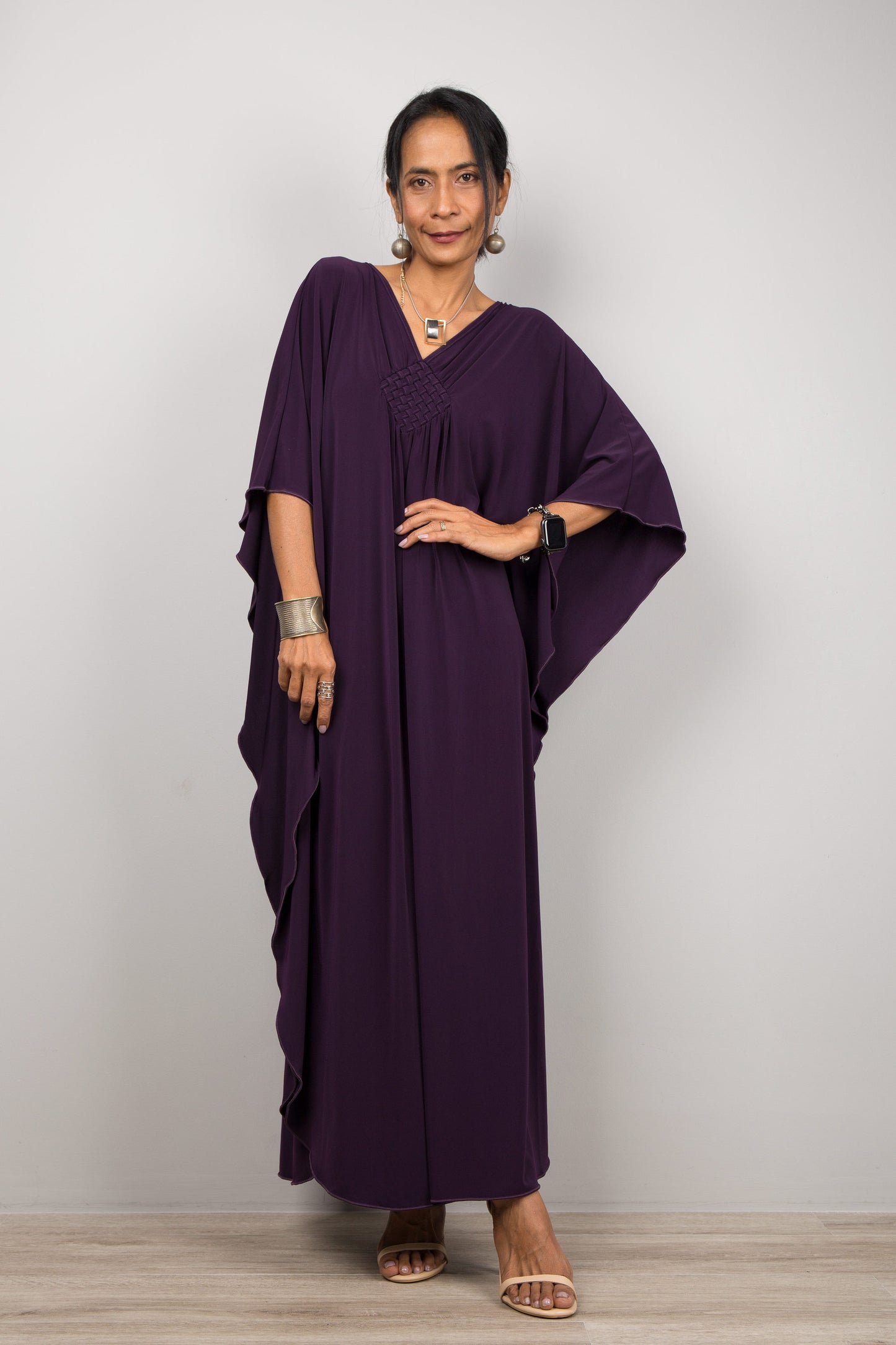 Dark Purple Kaftan For Petite