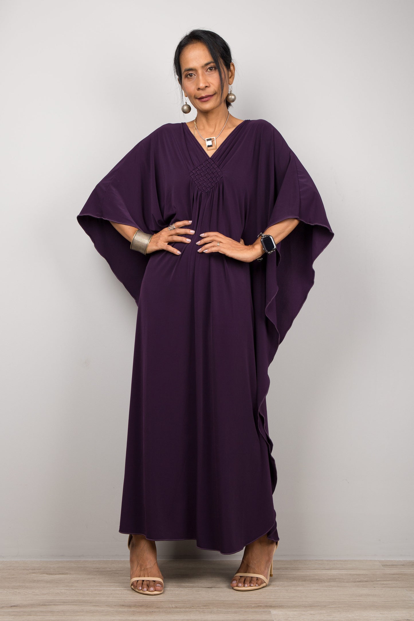 Dark Purple Kaftan For Petite