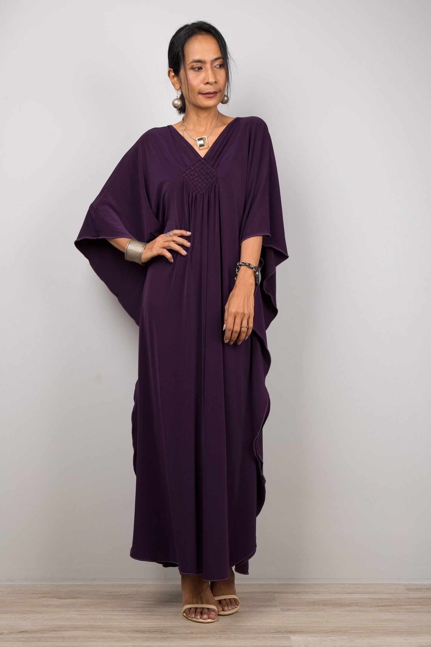 Dark Purple Kaftan For Petite