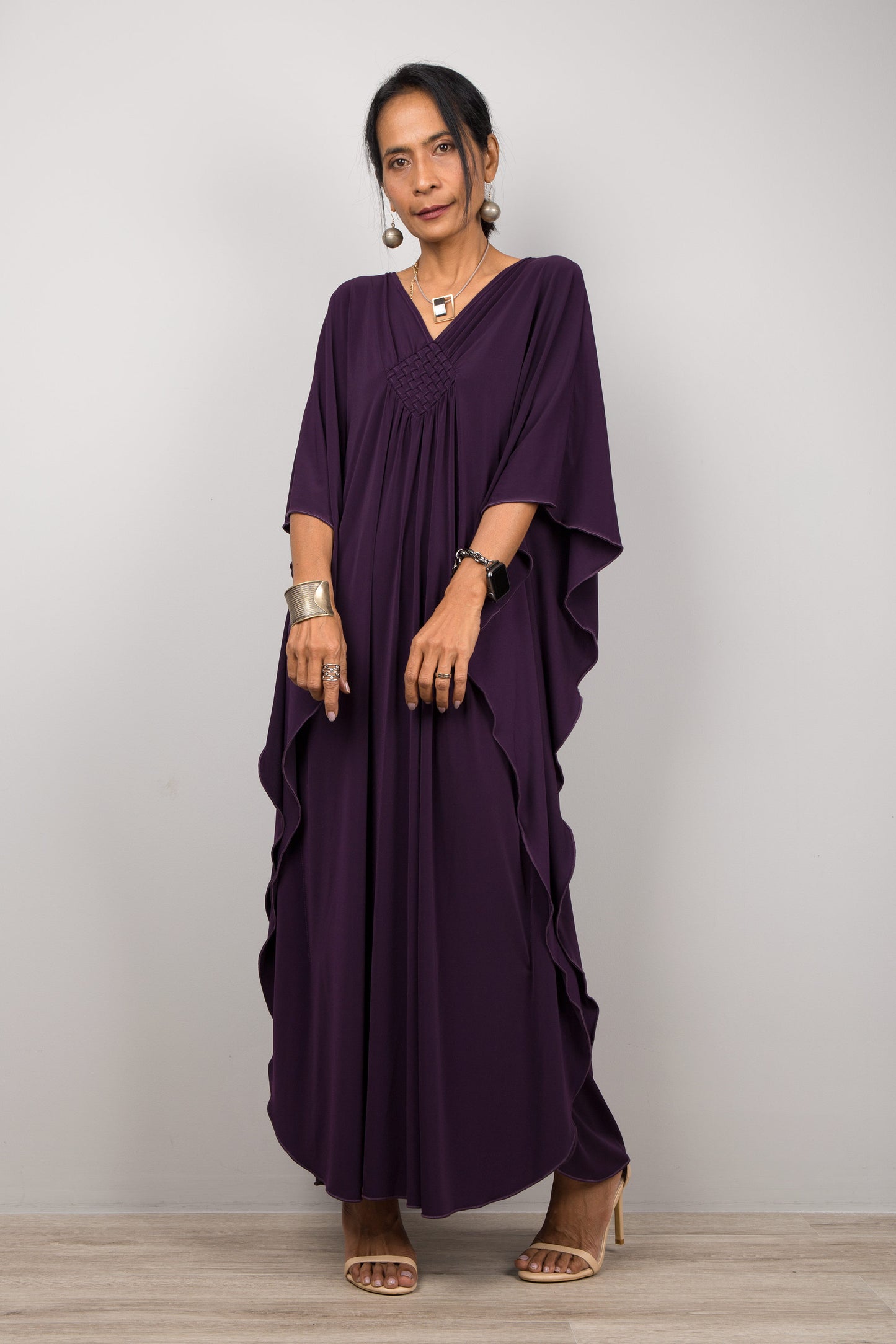 Dark Purple Kaftan For Petite