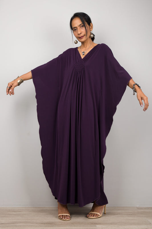 Dark Purple Kaftan For Petite