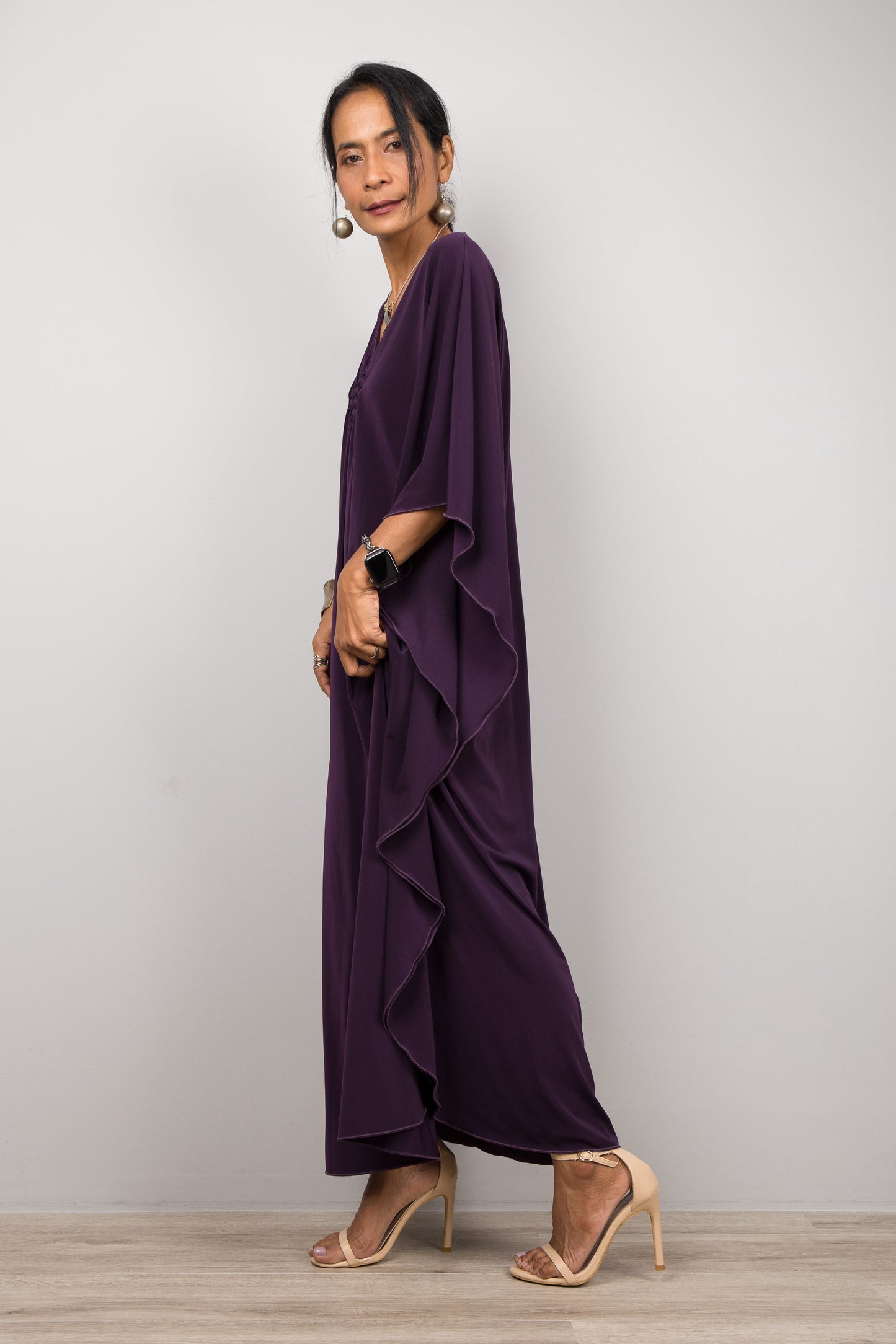 Dark Purple Kaftan For Petite