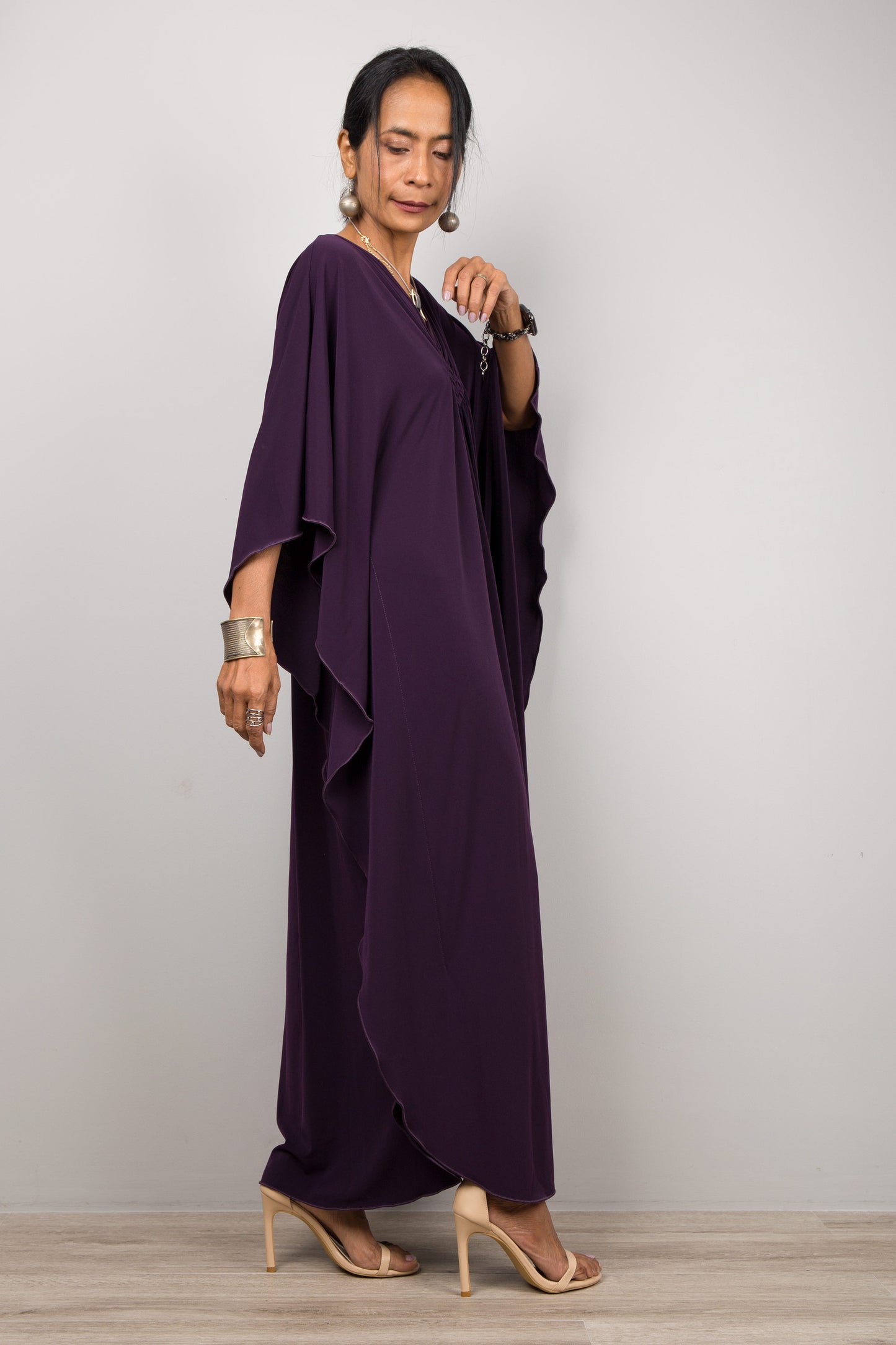 Dark Purple Kaftan For Petite