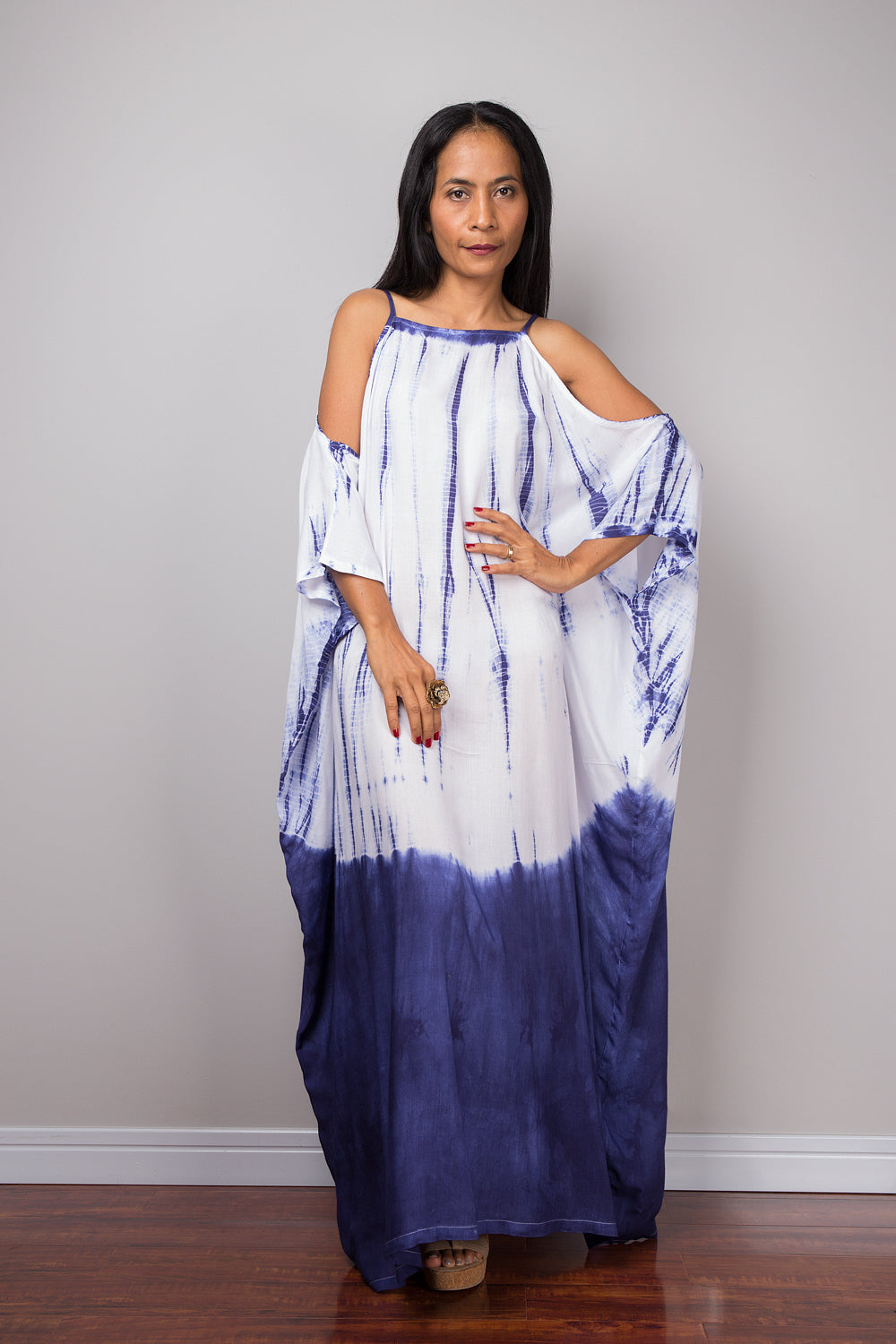 Shibori Tie dye kaftan dress