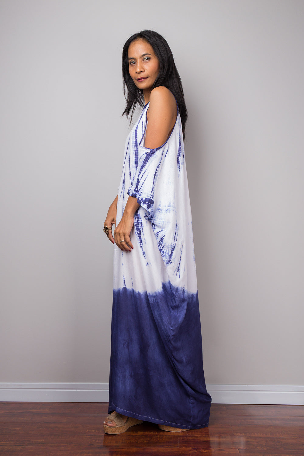 Shibori Tie dye kaftan dress