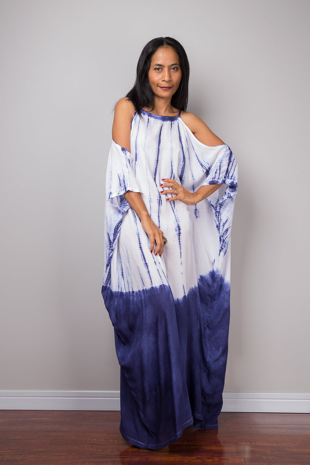 Shibori Tie dye kaftan dress