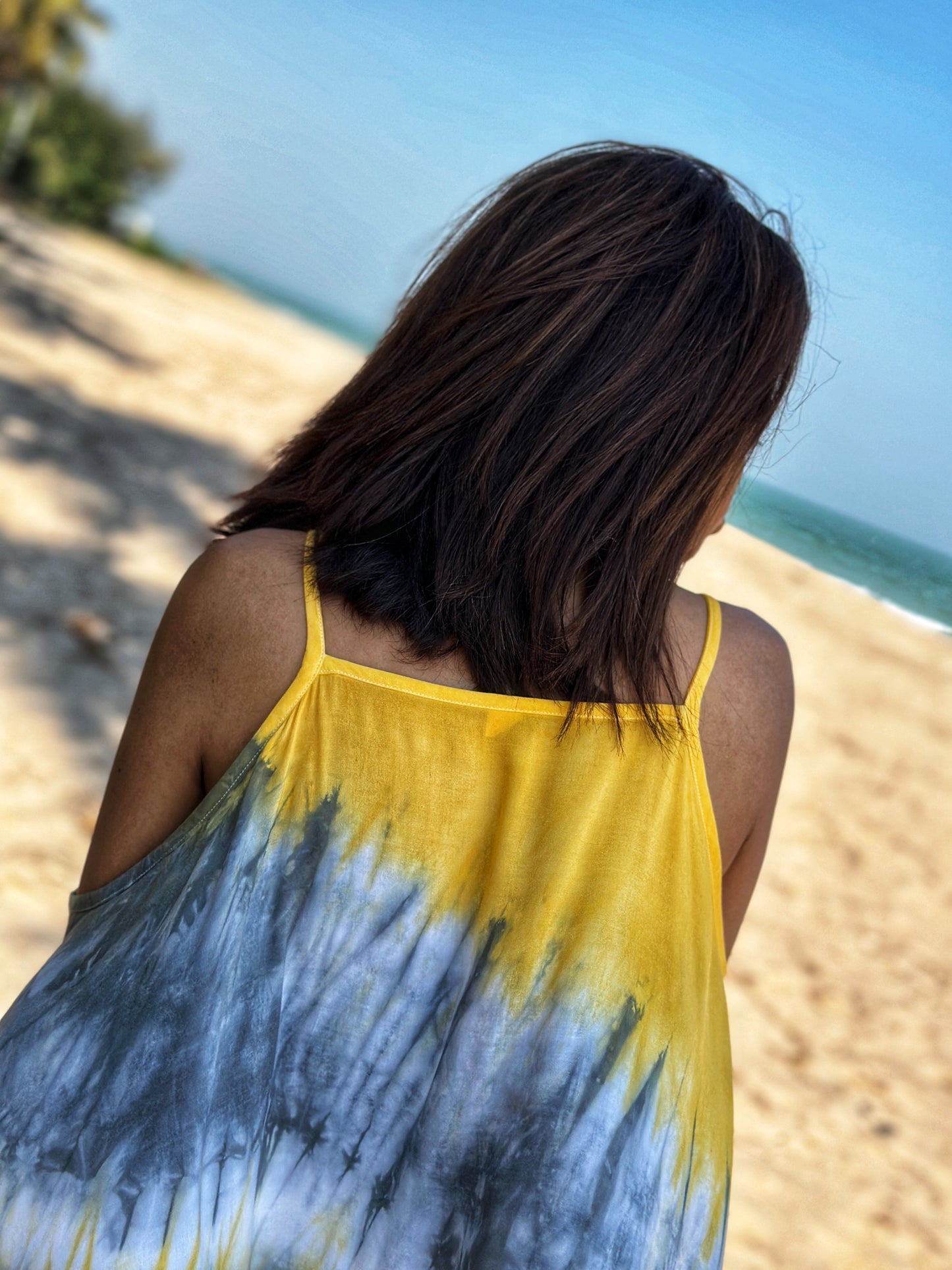 Tie dye caftan dress