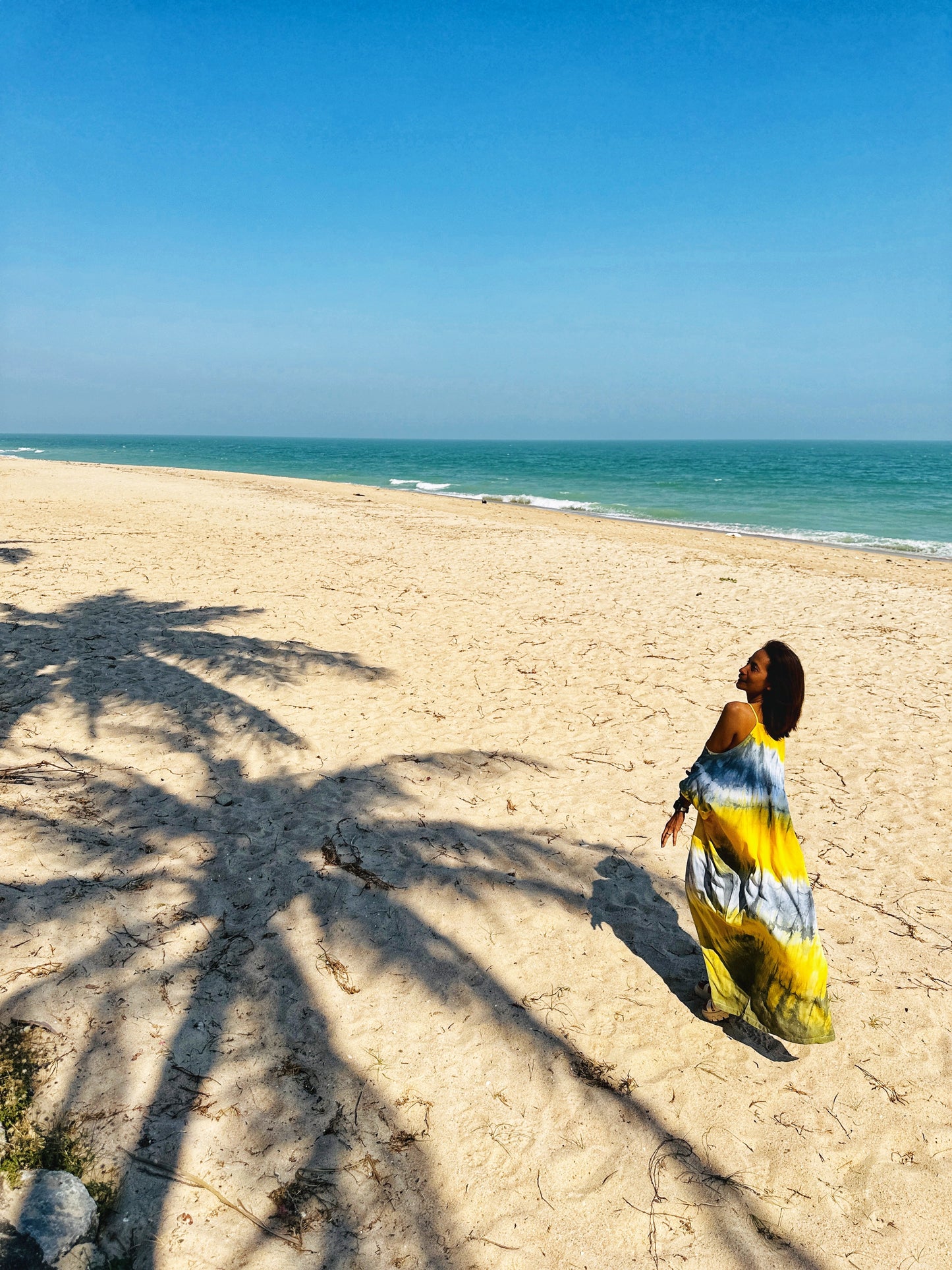 Tie dye caftan dress