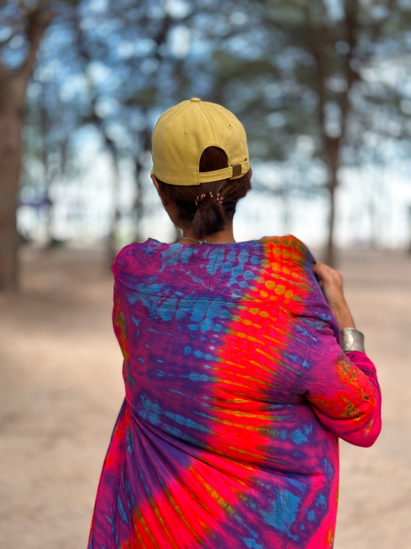 Tie dye cardigan - back view