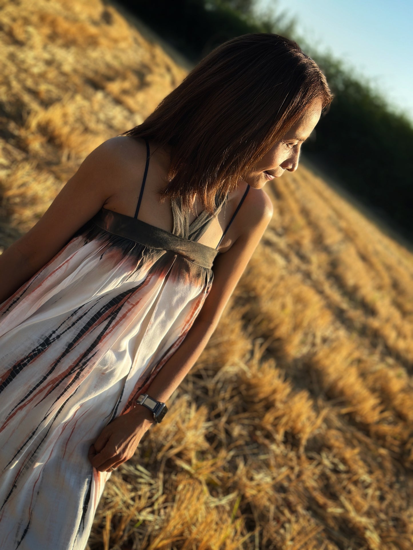 Tie dye halter dress