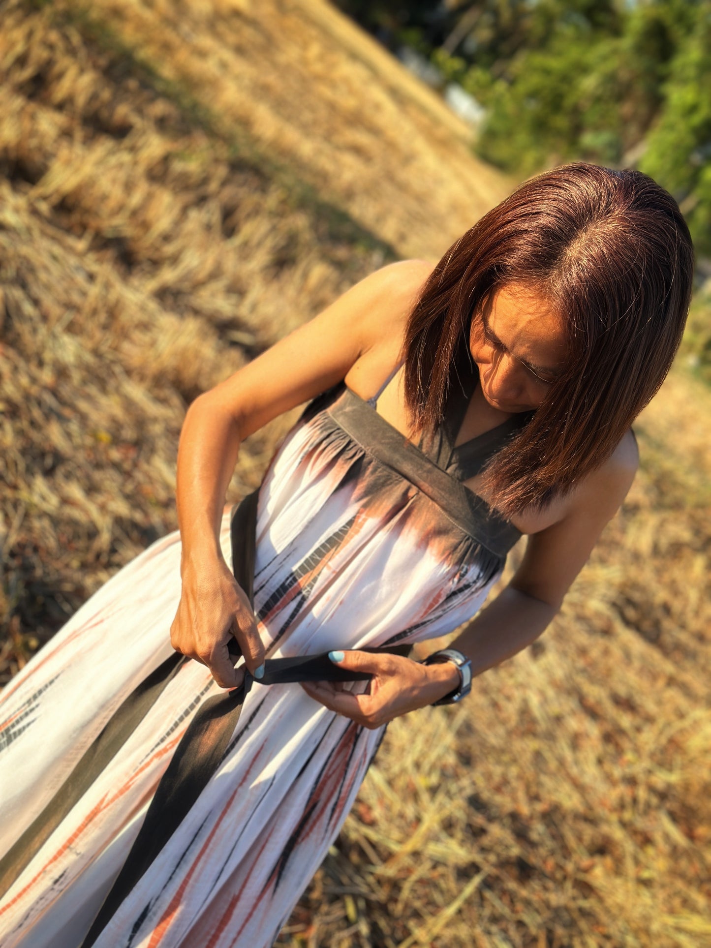 Tie dye halter dress