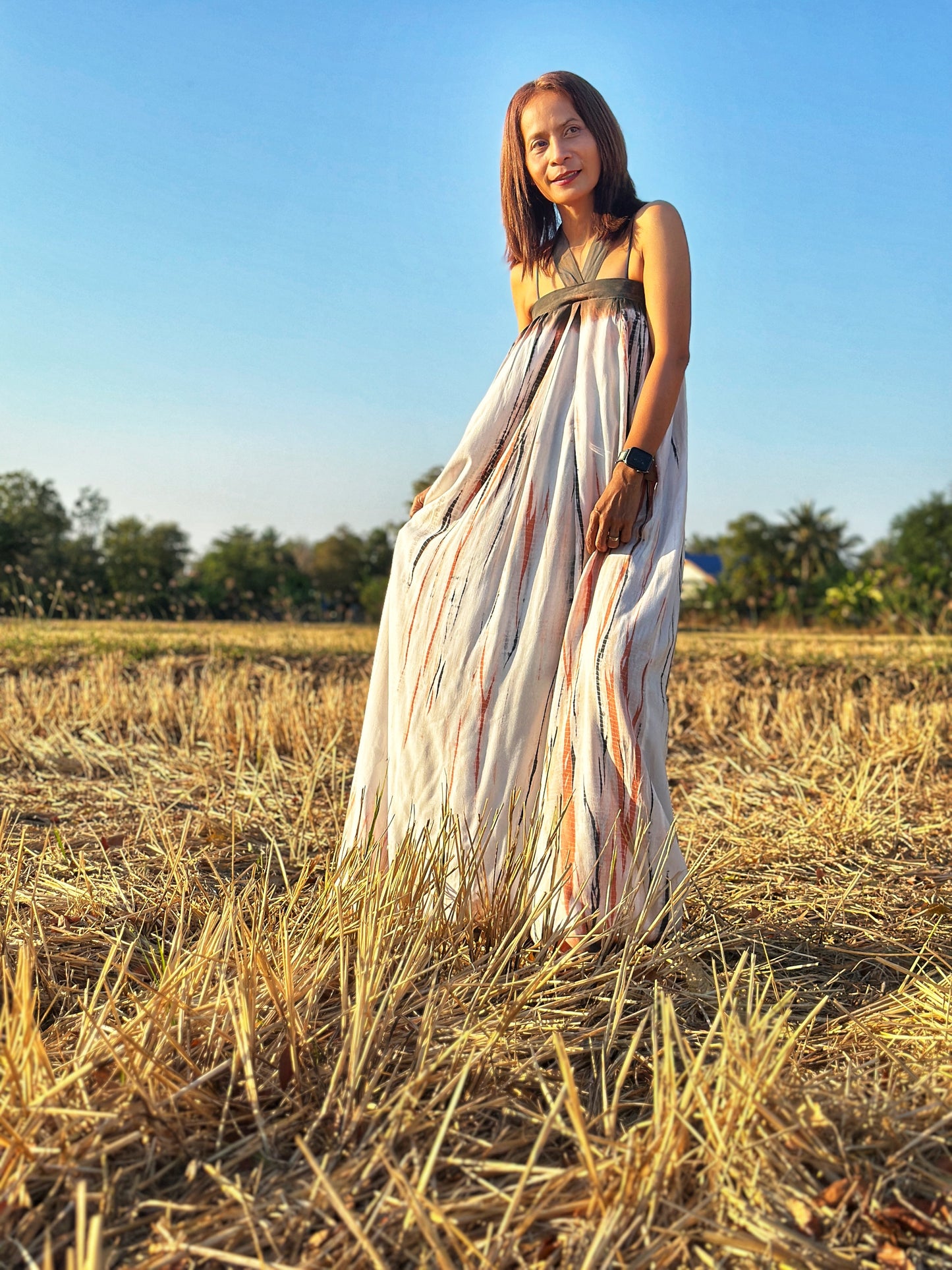 Tie dye halter dress