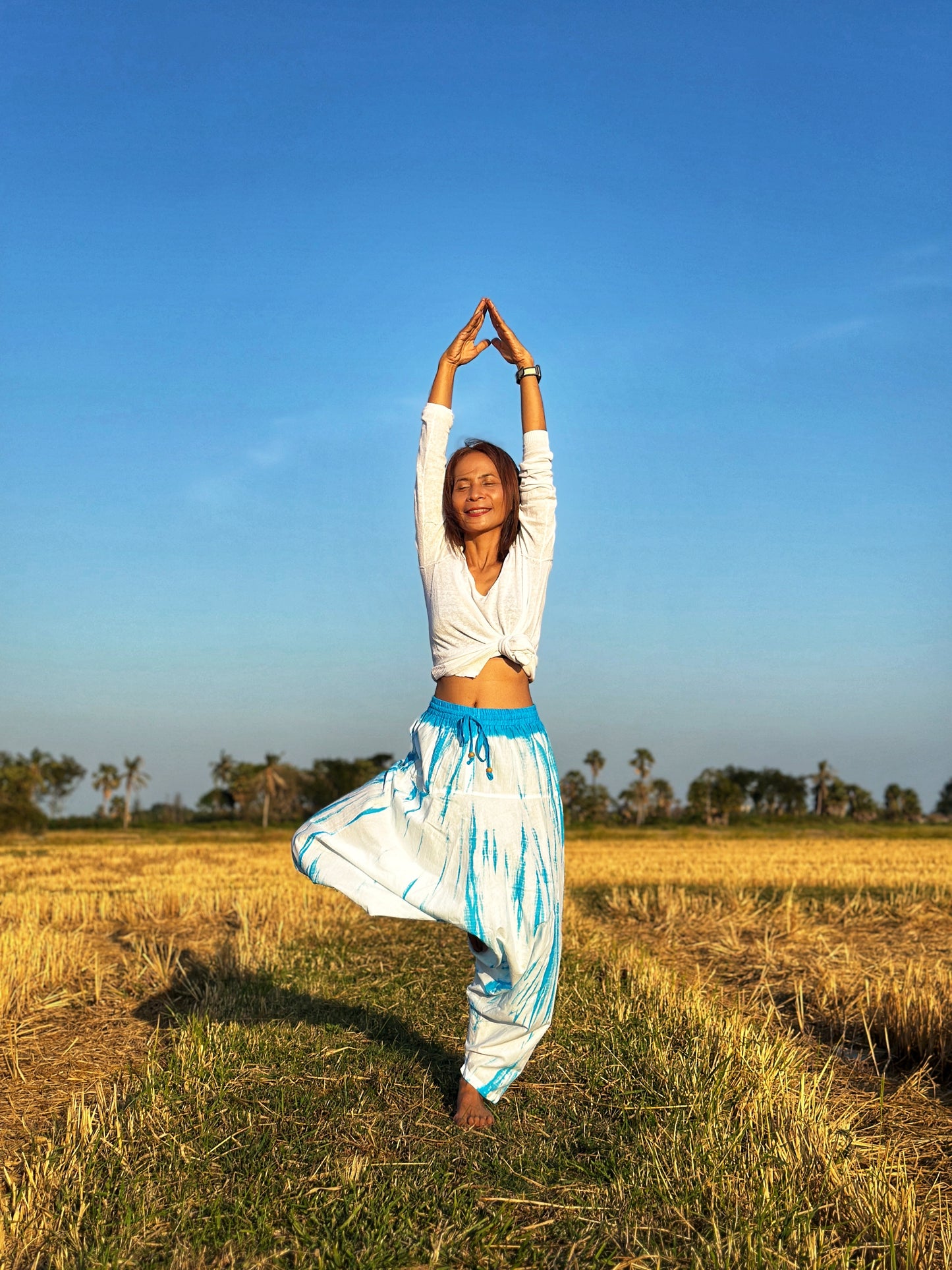 Blue Tie Dye Harem Pants