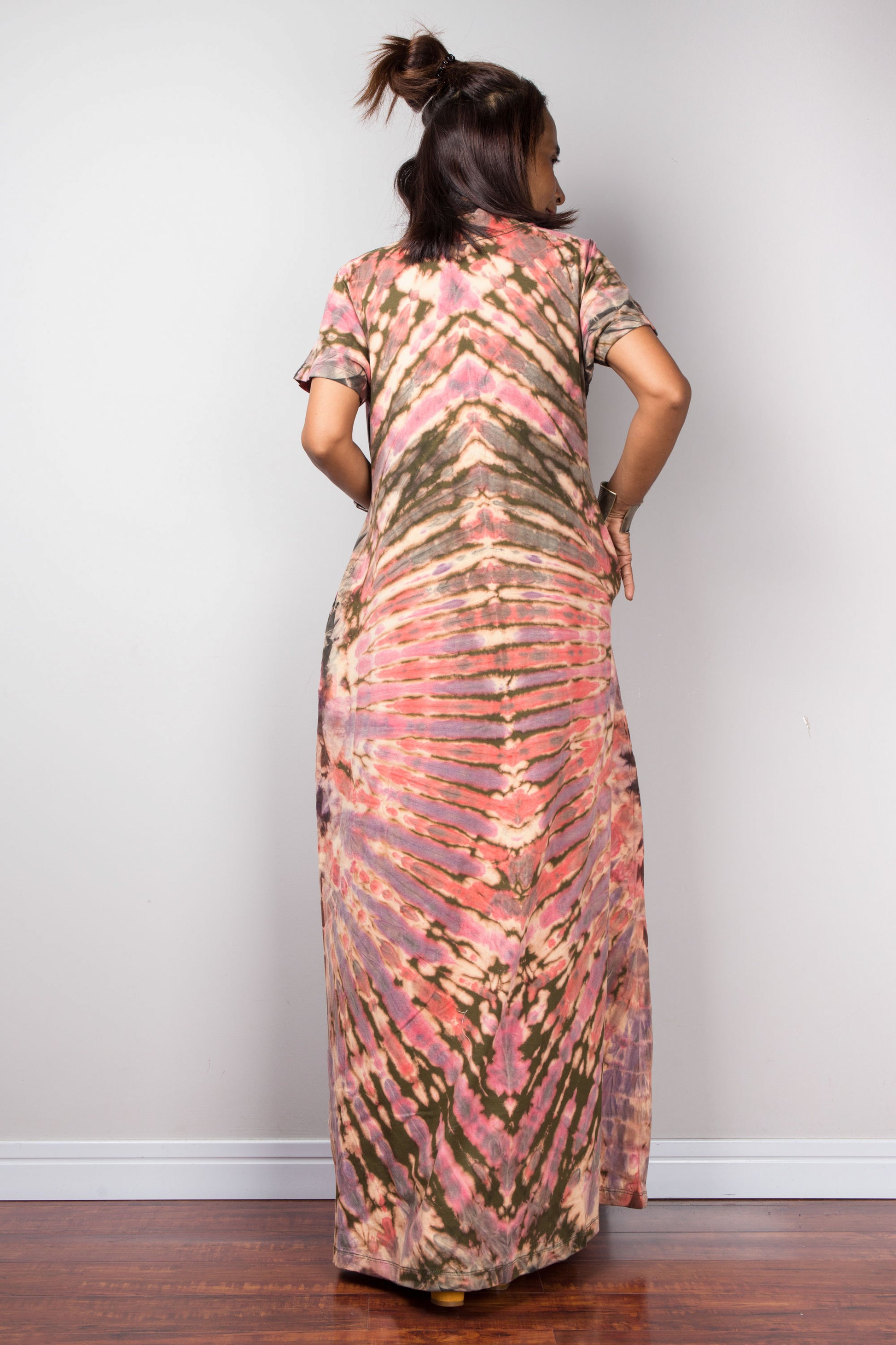 tie dye split thigh dress by Nuichan