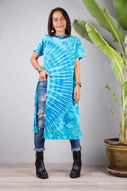 Tie dye dress with split