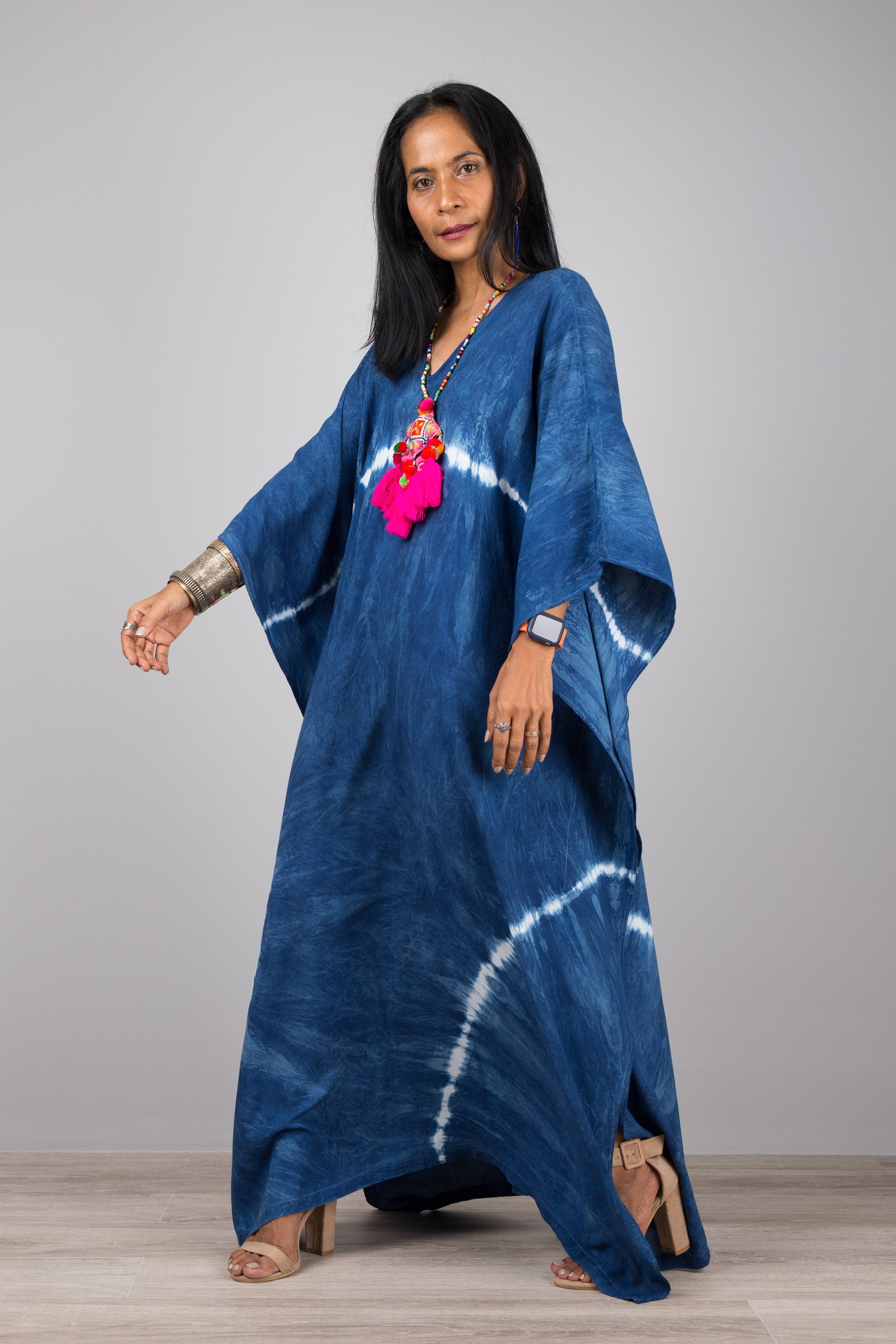 Indigo dress by Nuichan.  Modern shibori dresses at affordable prices