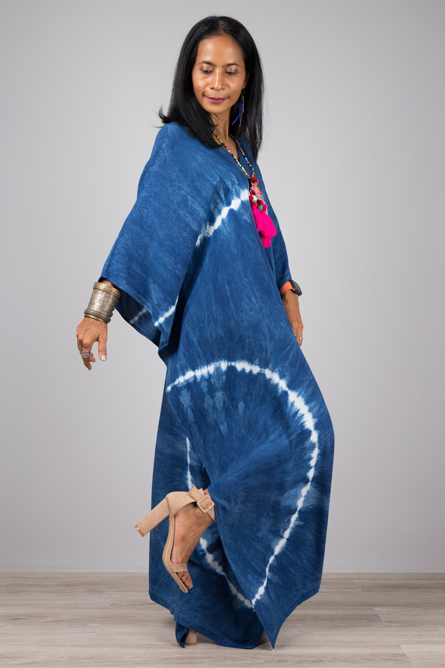 Indigo dress by Nuichan.  Modern shibori dresses at affordable prices