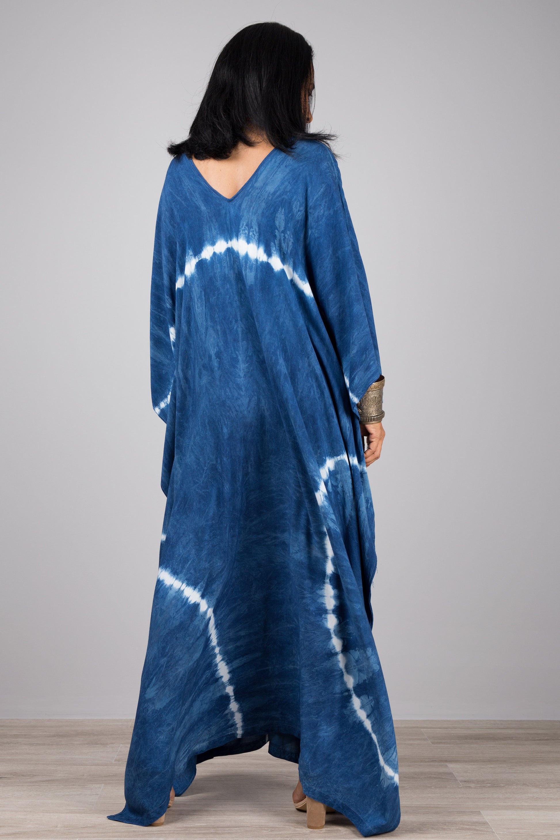 Indigo dress by Nuichan.  Modern shibori dresses at affordable prices