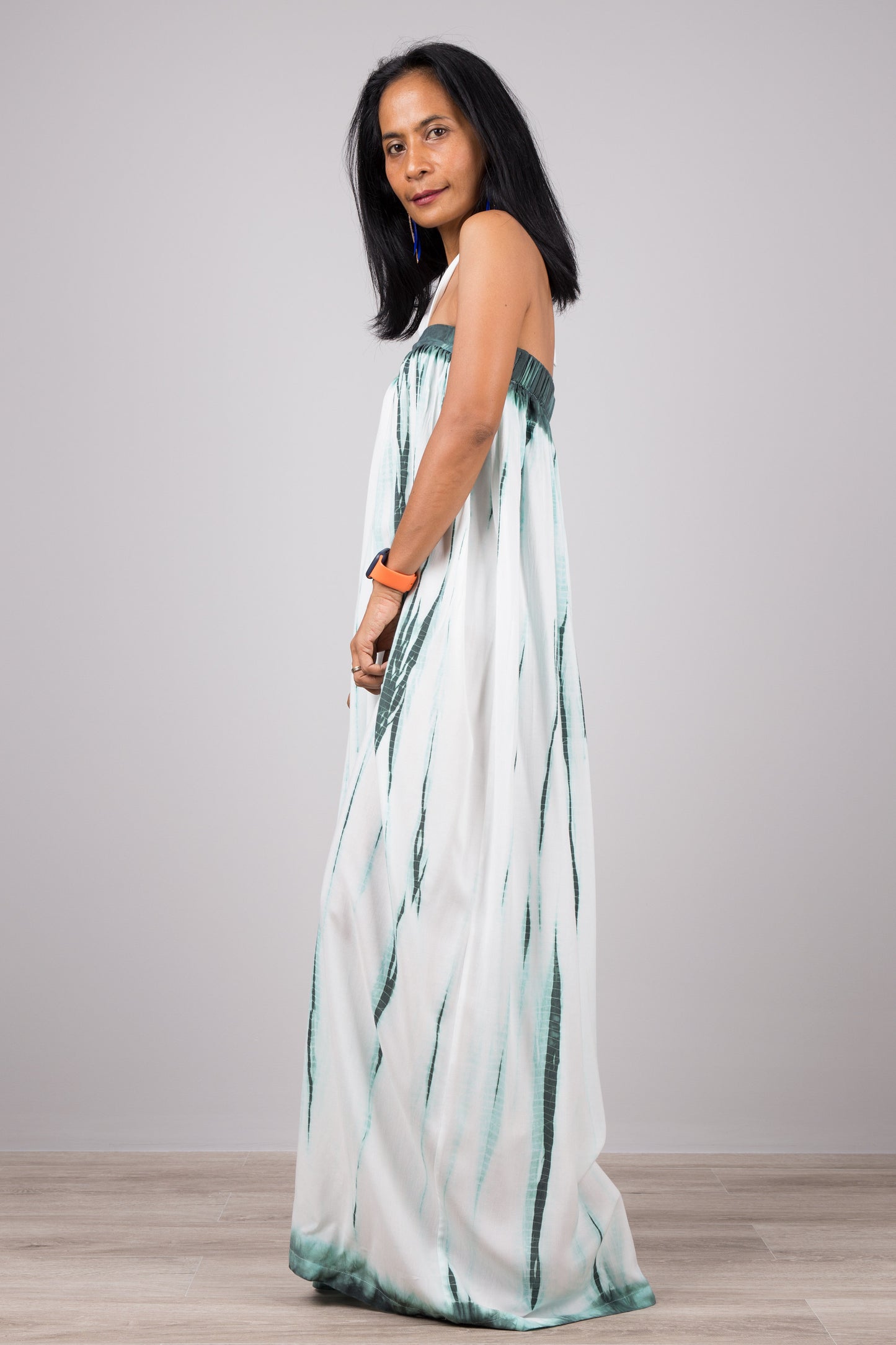 Tie dye Shibori Maxi dress - Hand dyed summer dress