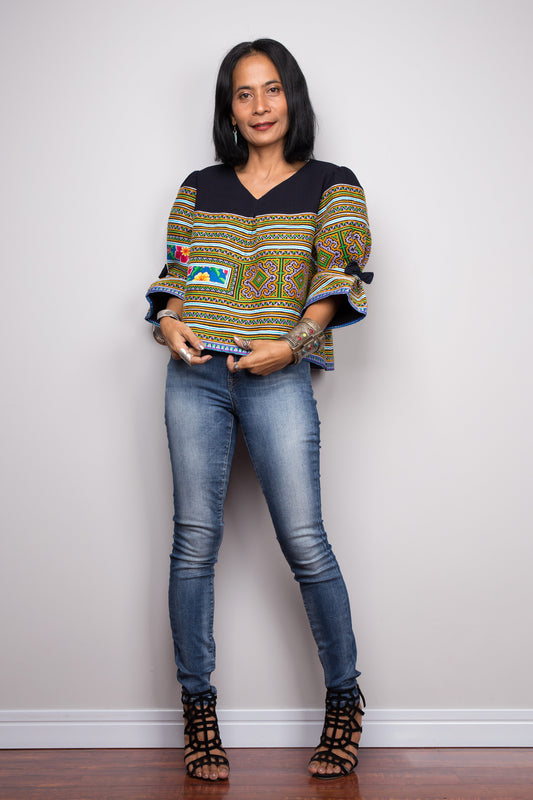 Hill tribe Pullover Blouse Top