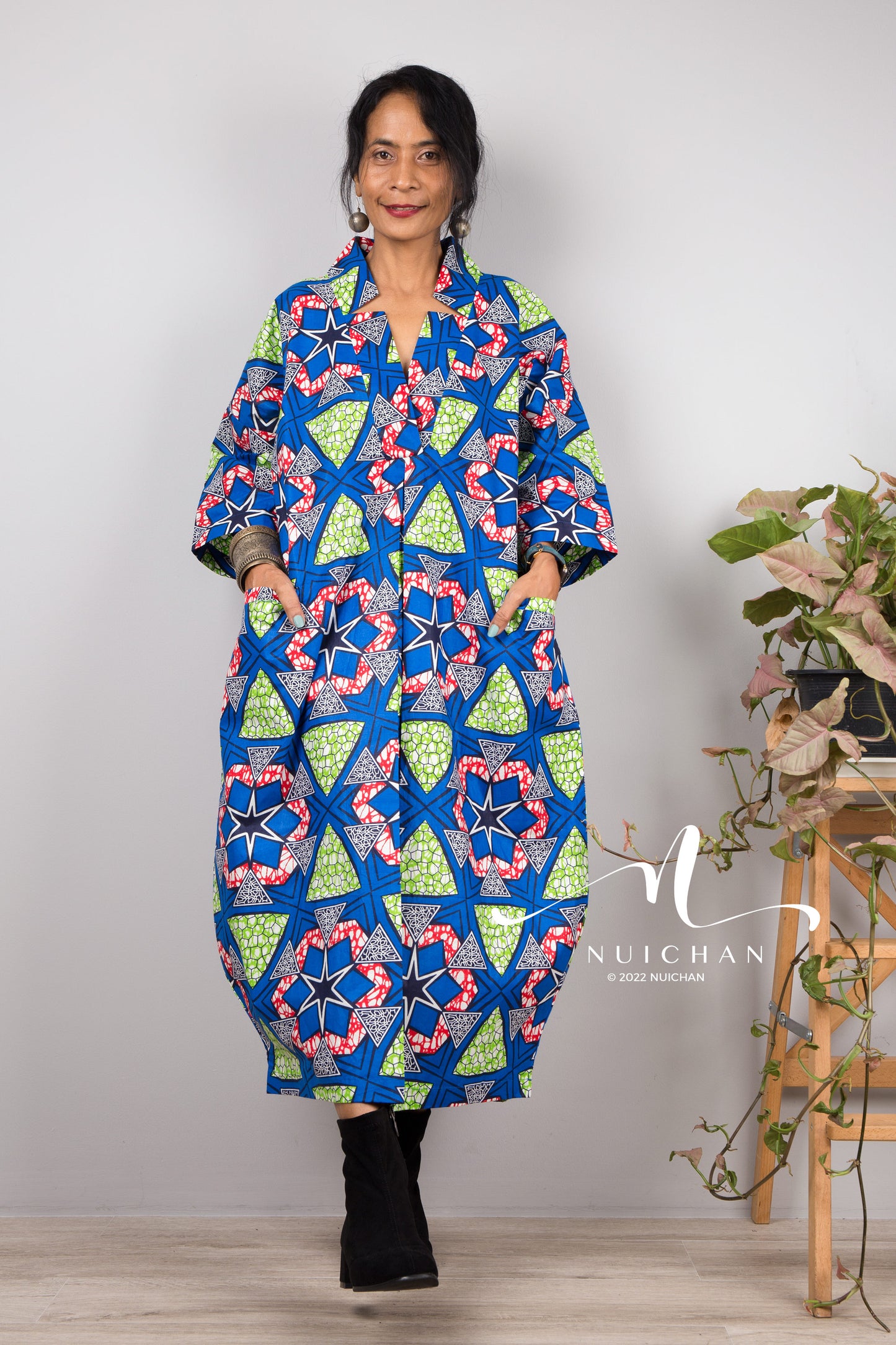 Cotton Ankara Kaftan dress