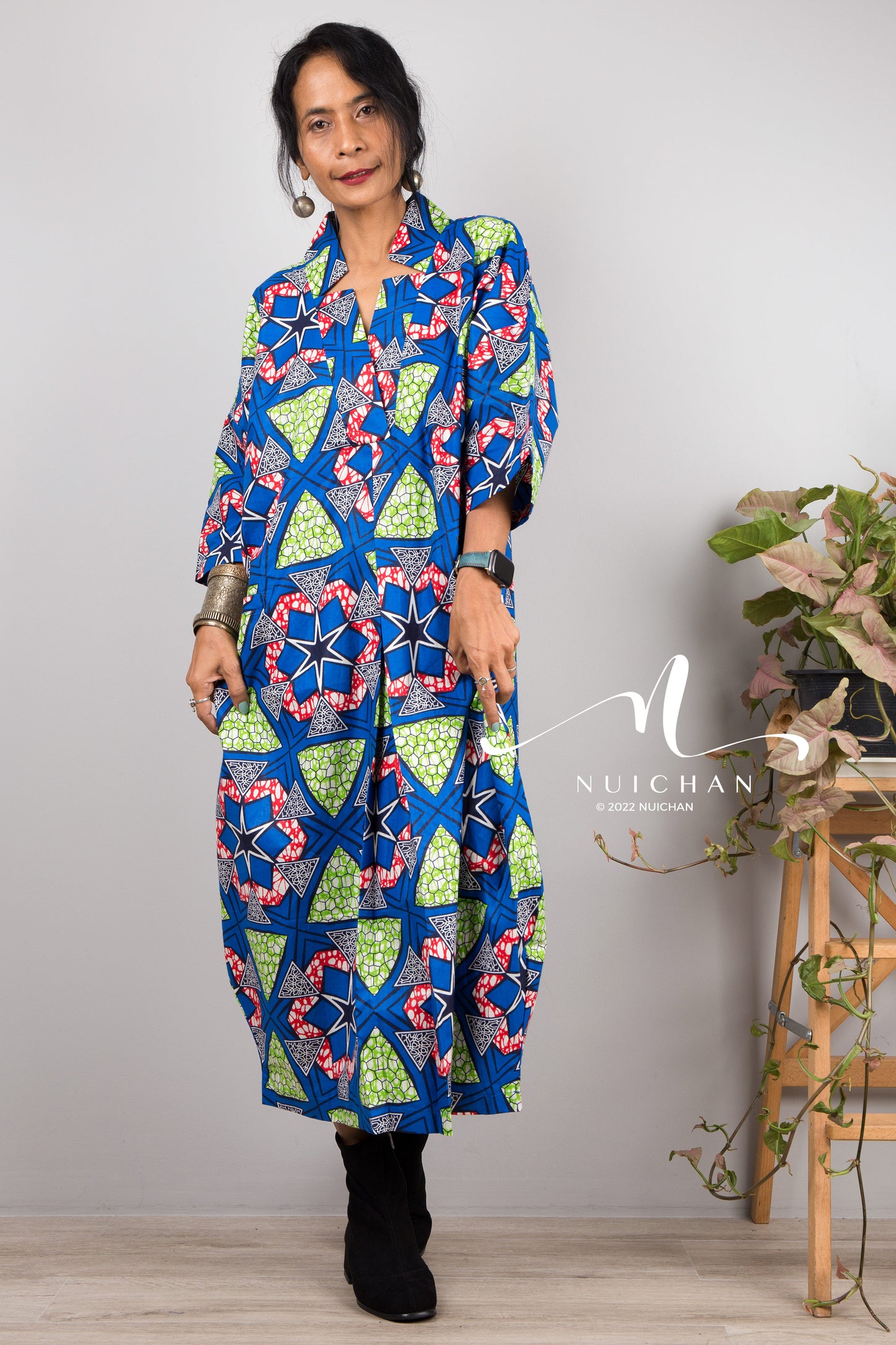 Cotton Ankara Kaftan dress