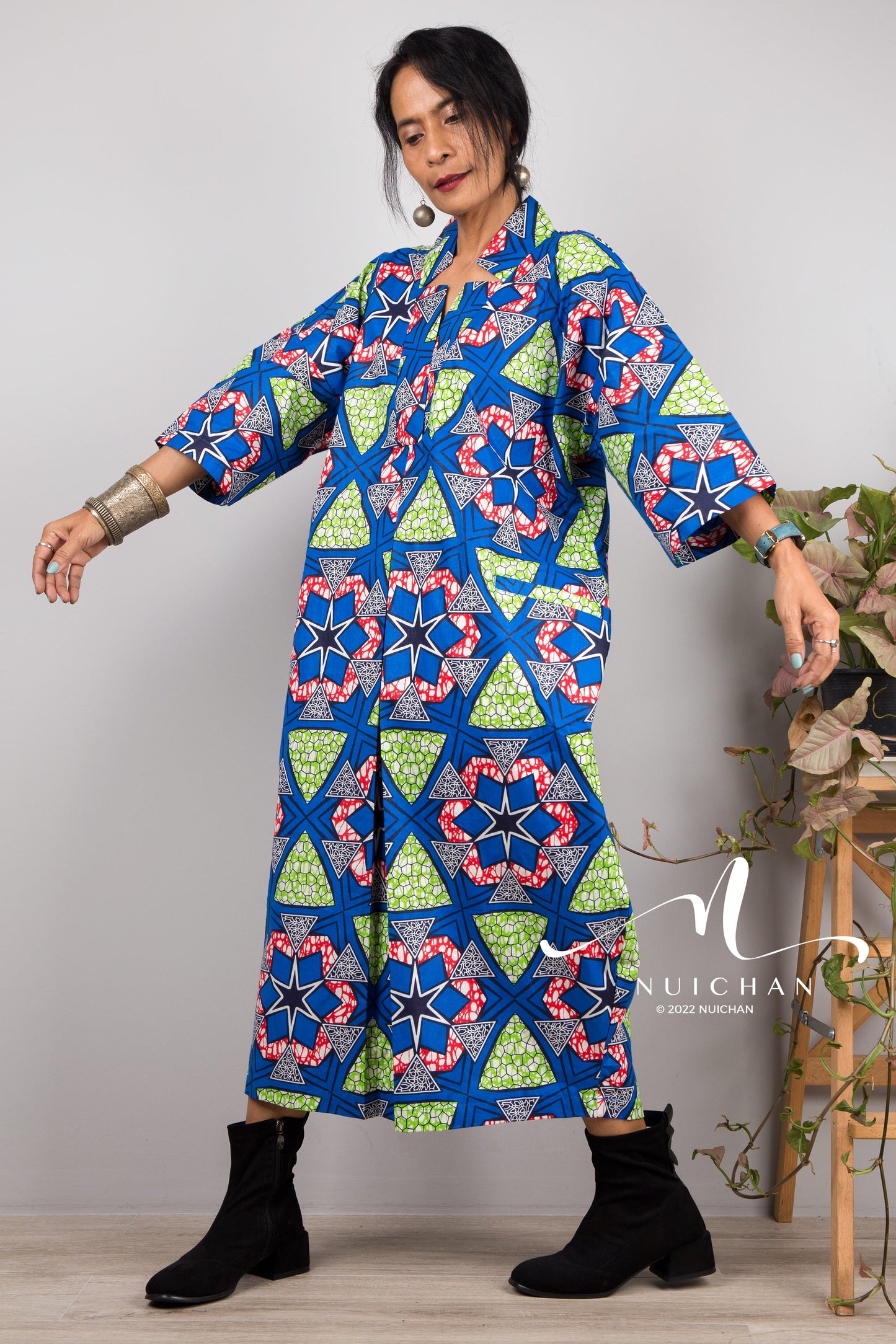 Cotton Ankara Kaftan dress