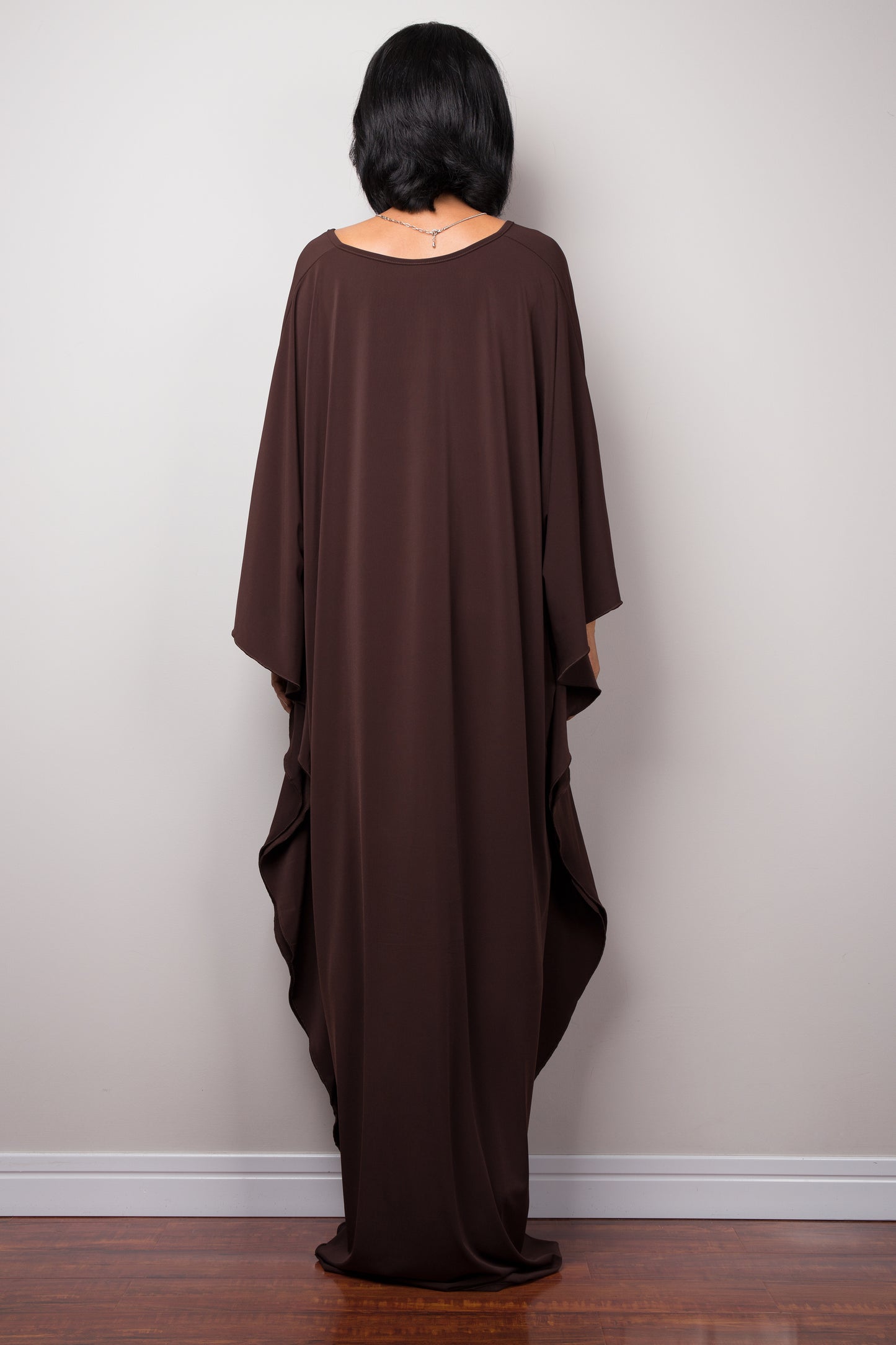 Brown kaftan dress by Nuichan - Back view