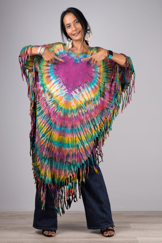 Tie dye poncho top