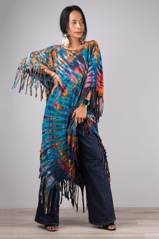 Tie dye poncho top