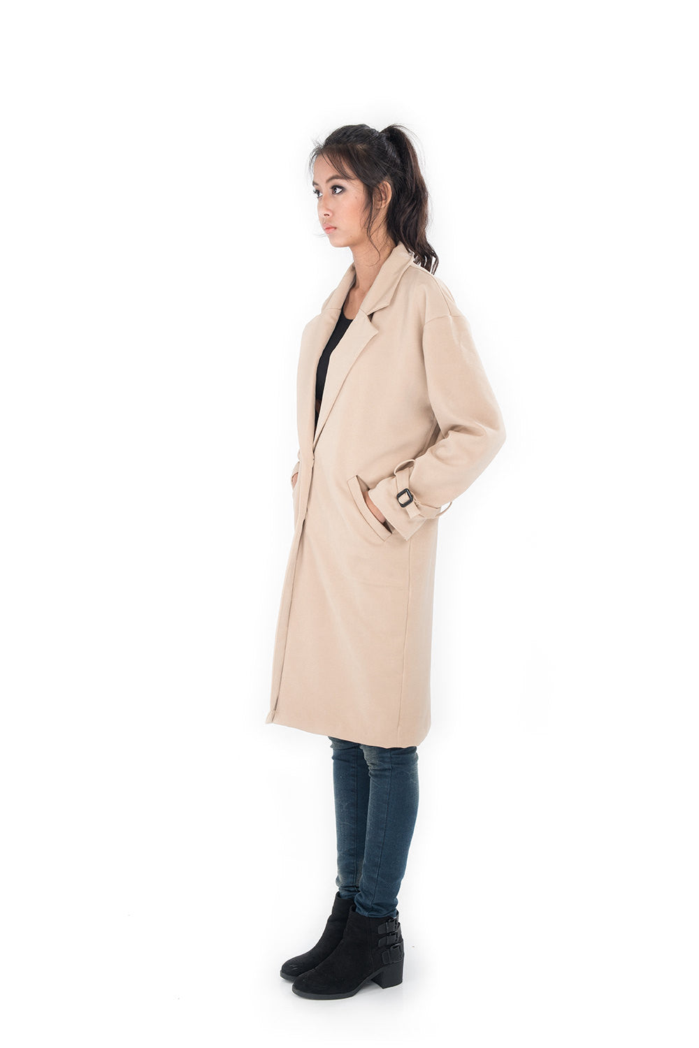 beige coat, trench coat, autumn coat, winter coat, mid length coat, light brown coat by Nuichan