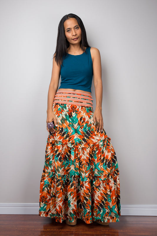 Maxi skirt, boho skirt, summer skirt, floor length skirt, women's maxi skirt