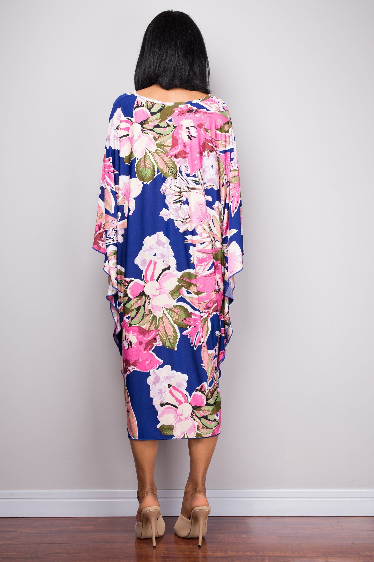 Short Floral Kaftan Dress