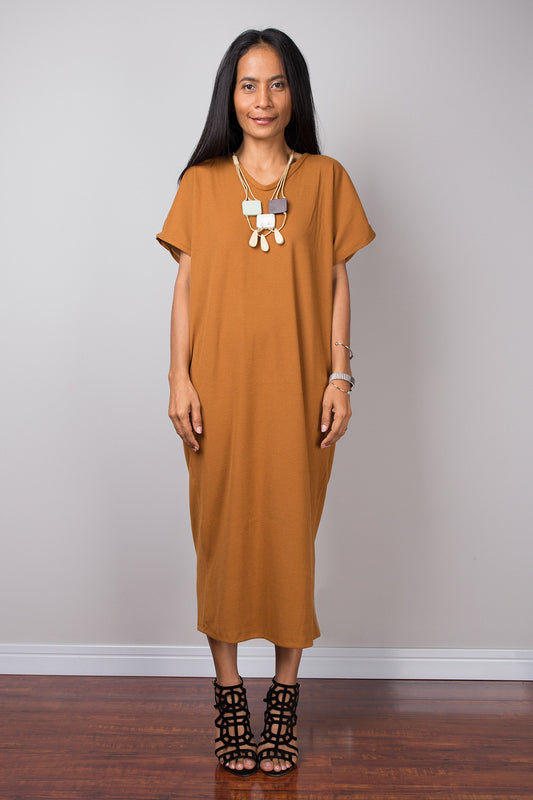 Brown, Loose fit dress