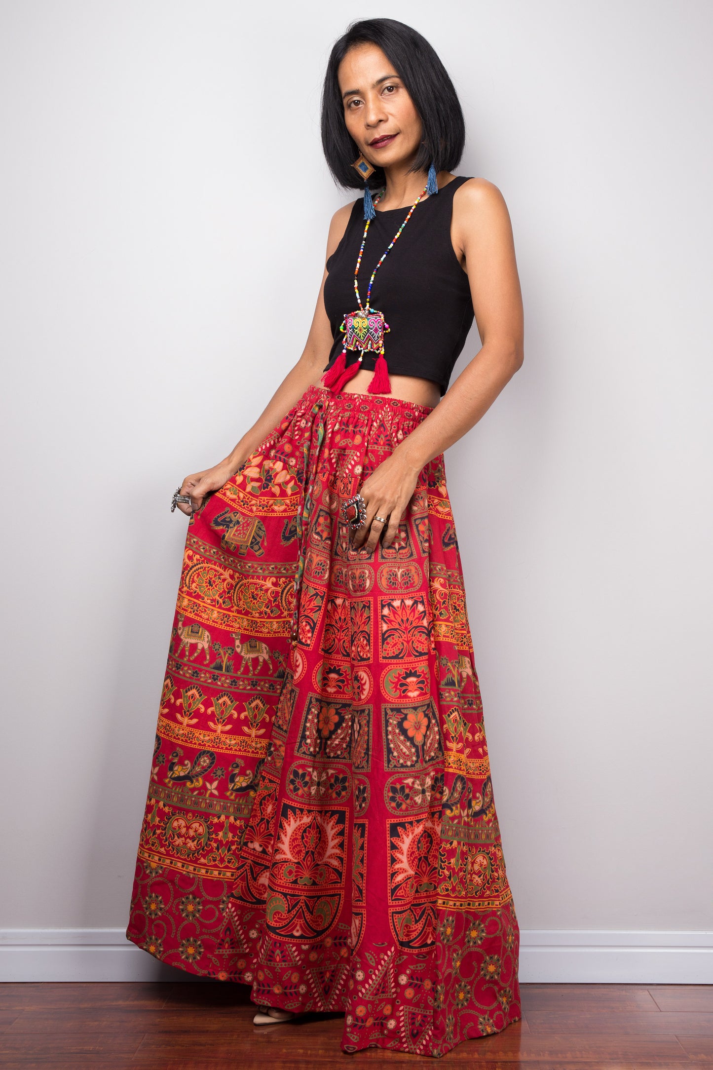 Patchwork Skirt | Maxi skirt | Flowy gypsy festival skirt | Boho Cotton skirt