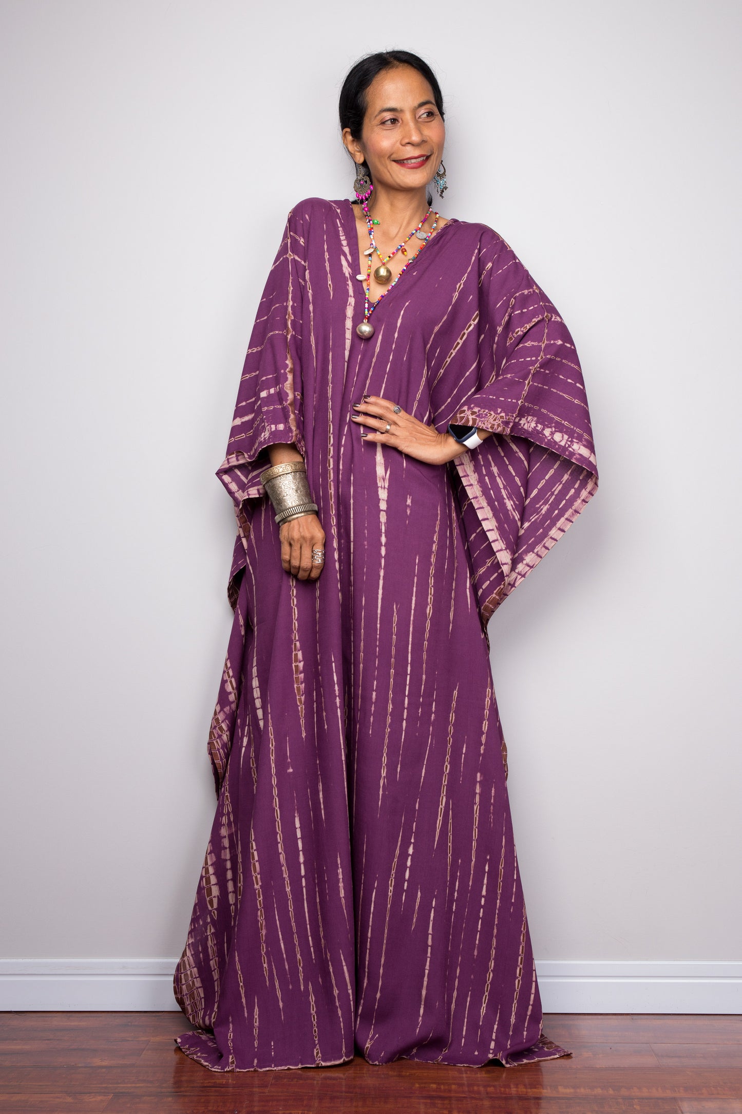 Purple tie dye kaftan