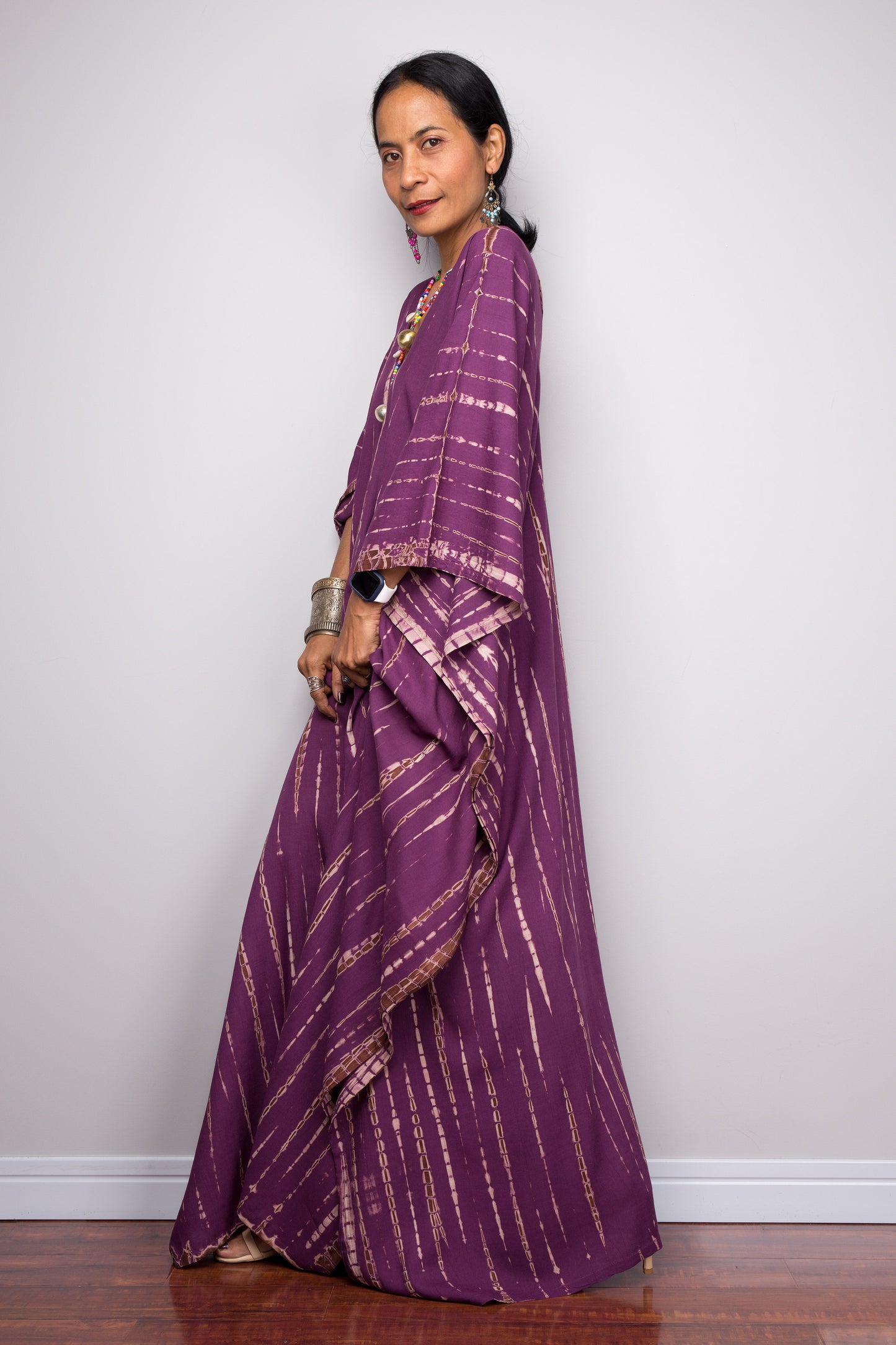 Purple tie dye kaftan