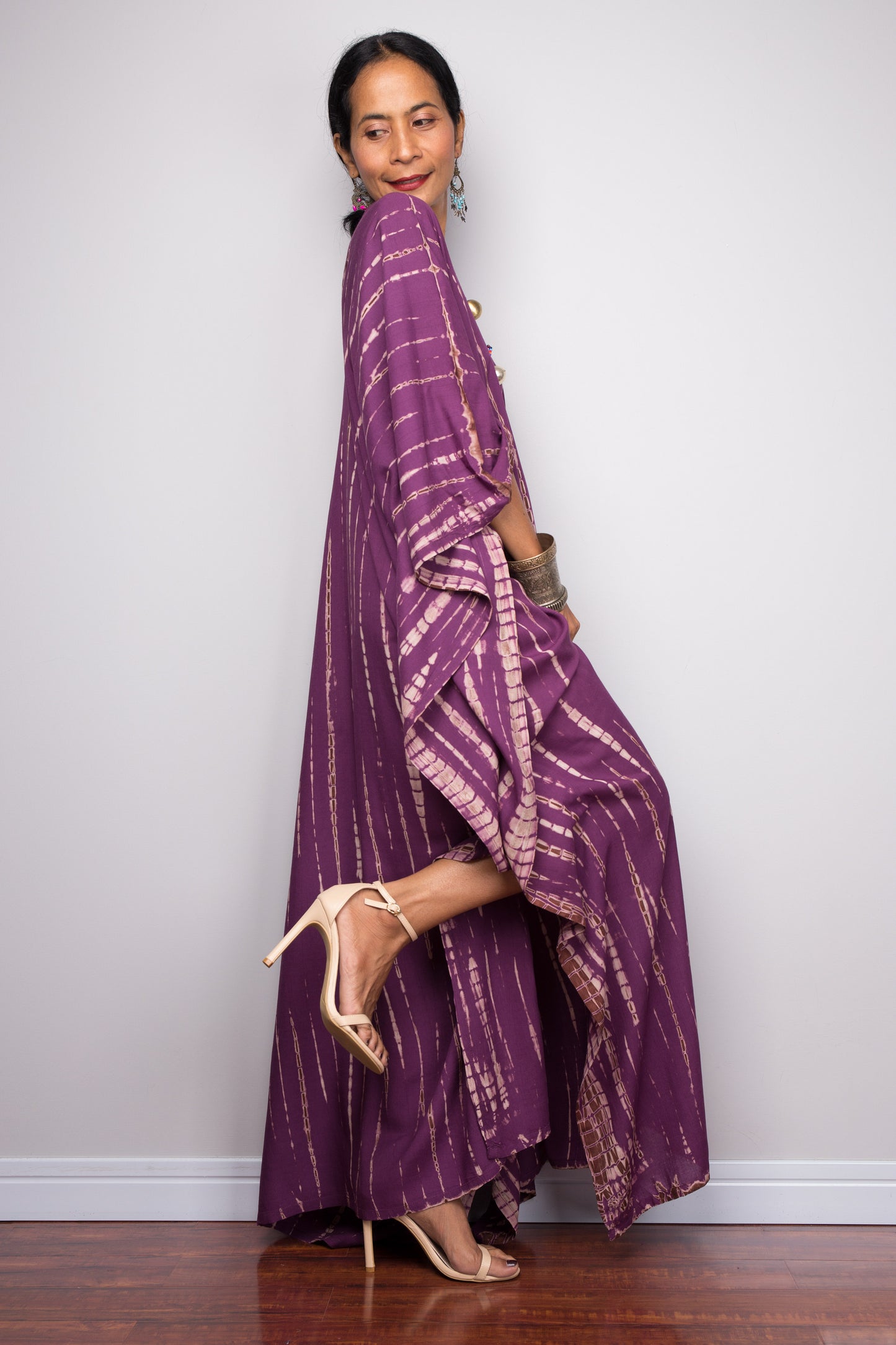 Purple tie dye kaftan