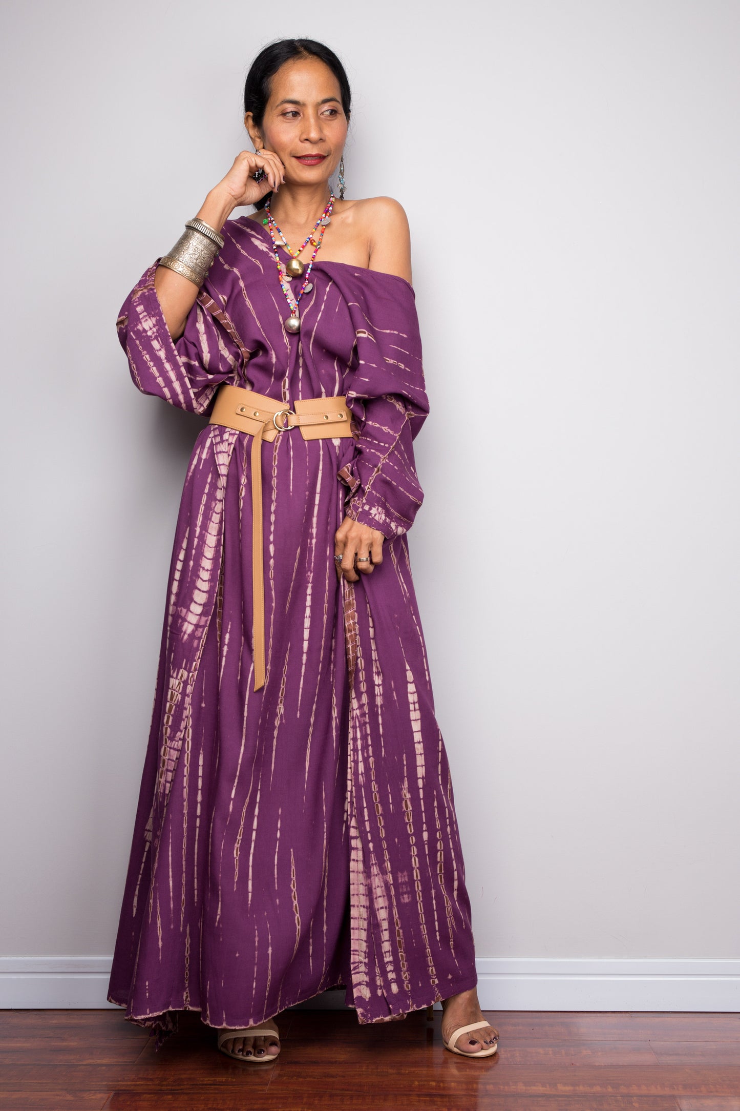 Purple tie dye kaftan