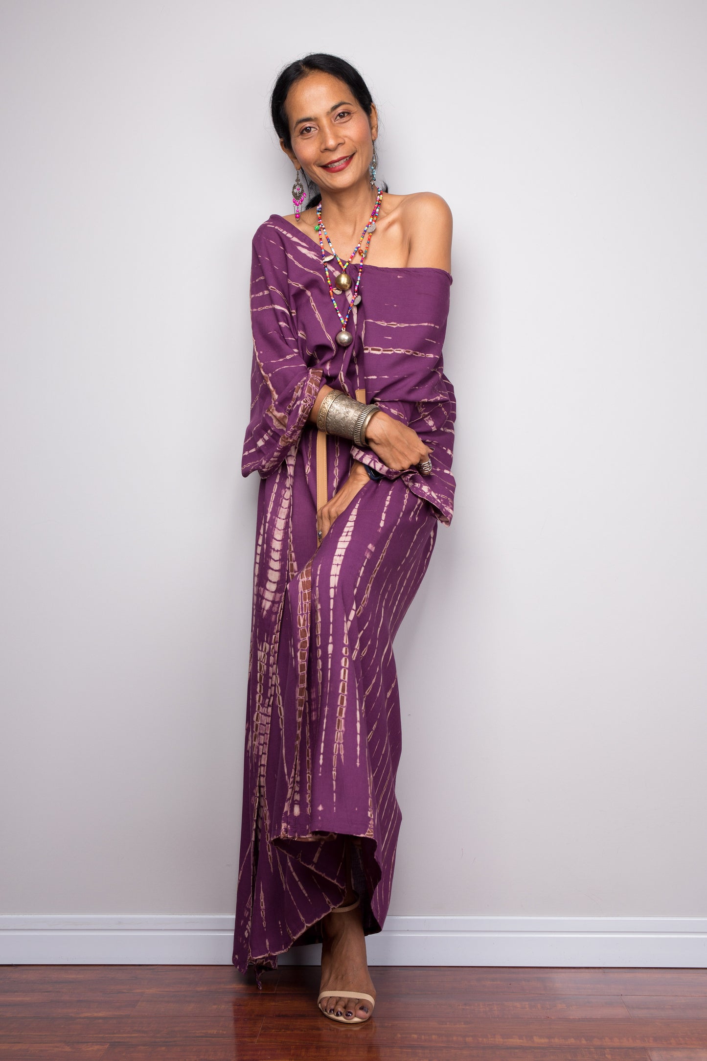 Purple tie dye kaftan