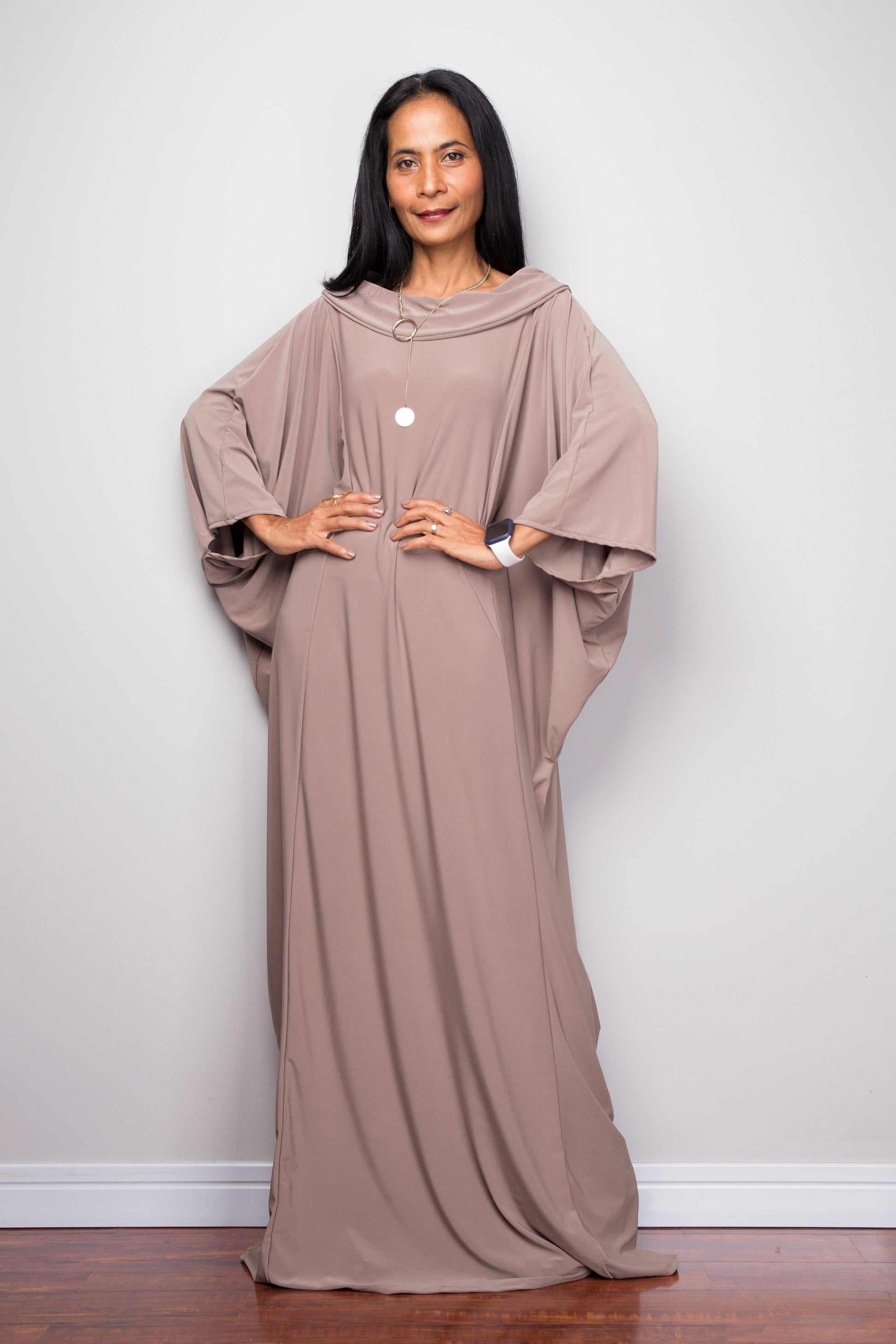 Buy Kaftan dresses online. Modest Kimono kaftan frock dress by Nuichan