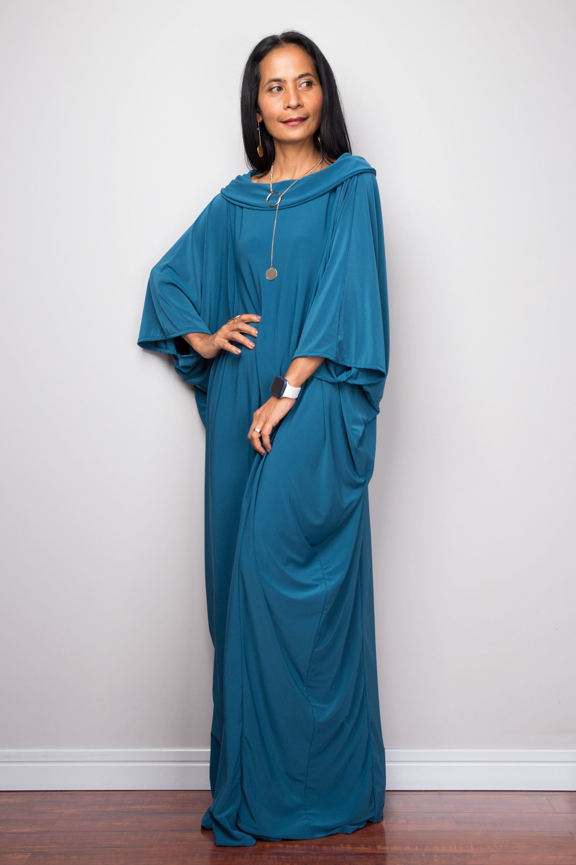 Buy Kaftan dresses online. Modest Kimono kaftan frock dress by Nuichan