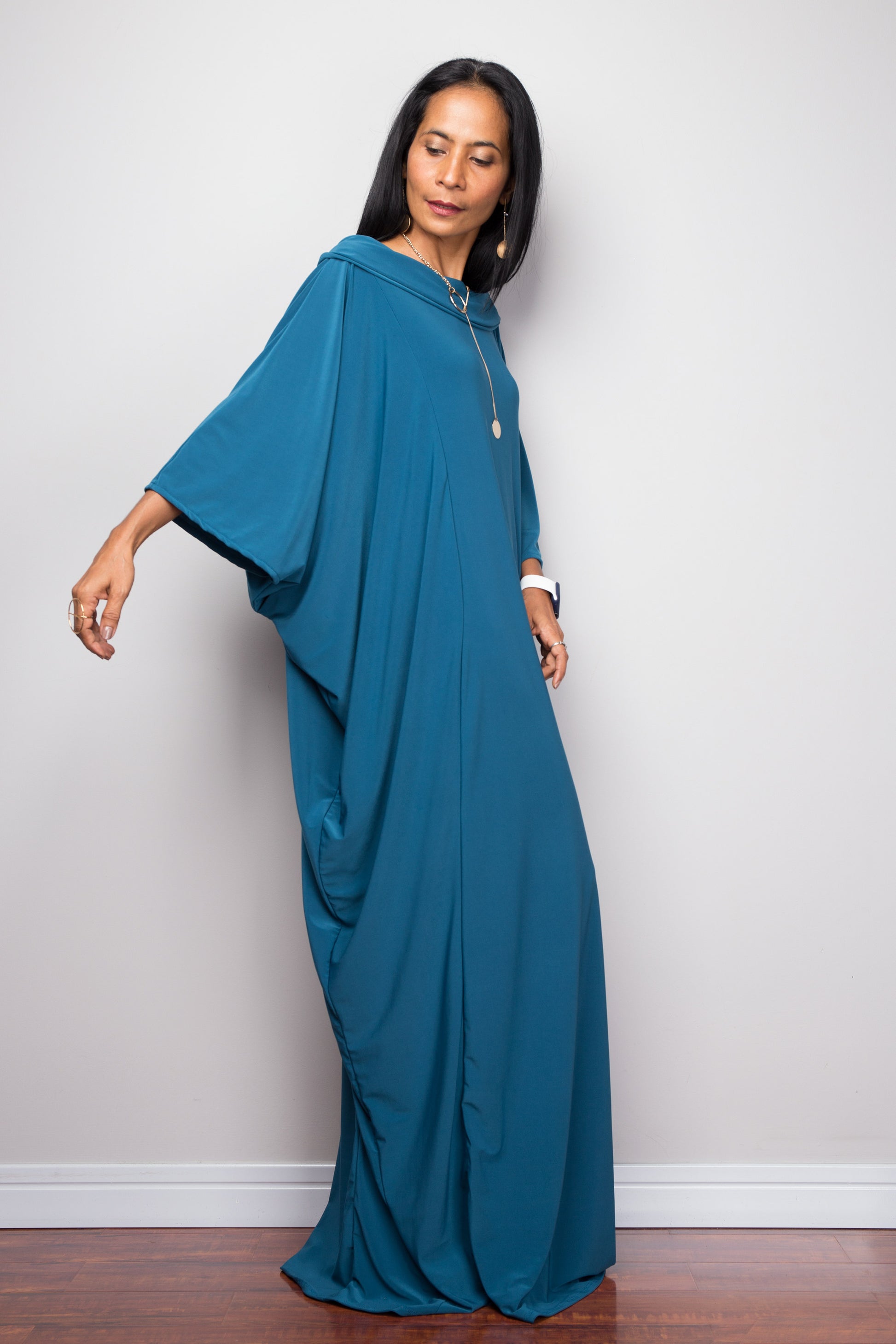 Buy Kaftan dresses online. Modest Kimono kaftan frock dress by Nuichan