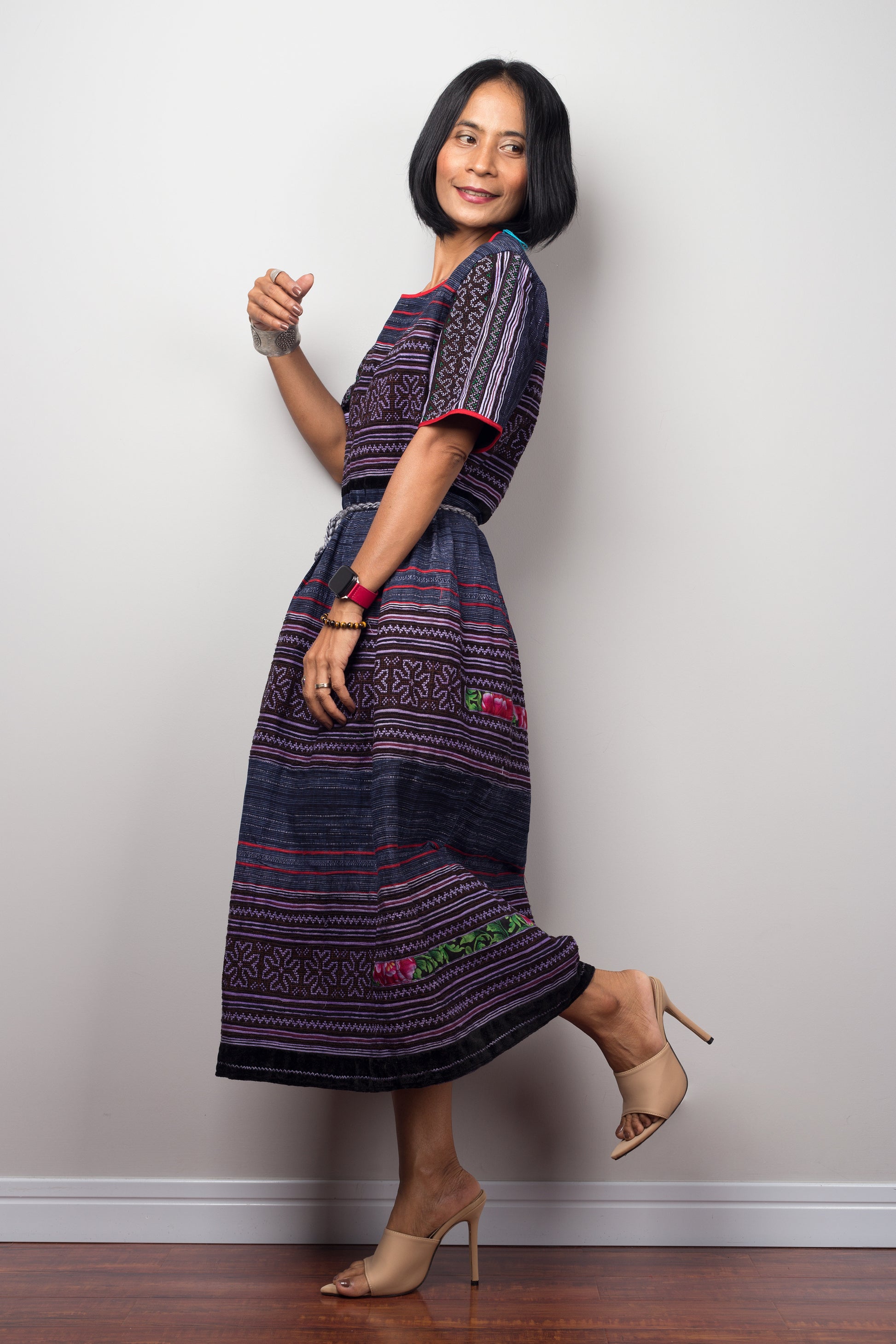 short sleeve hill tribe dress by Nuichan