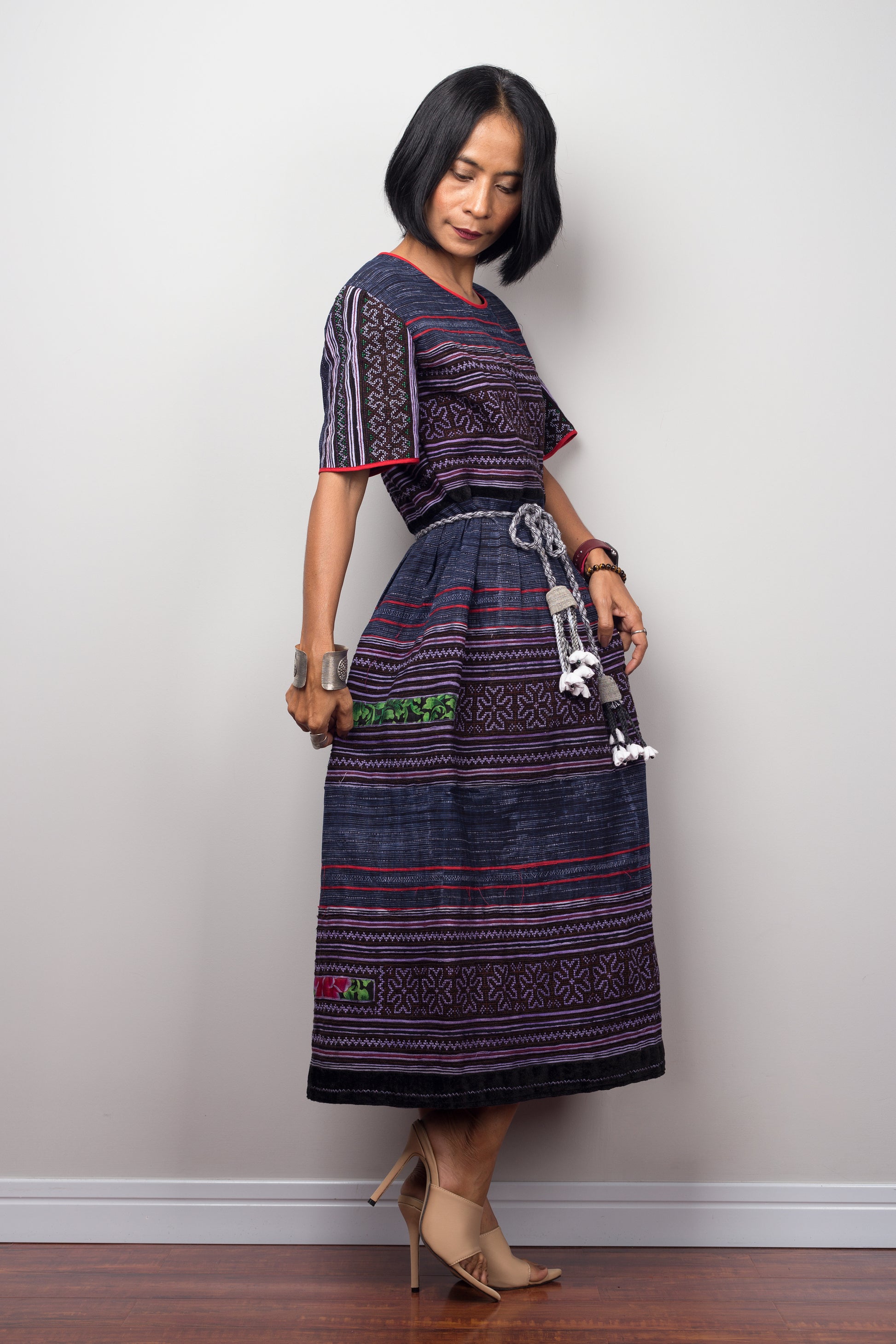 Mid length hill tribe dress by Nuichan