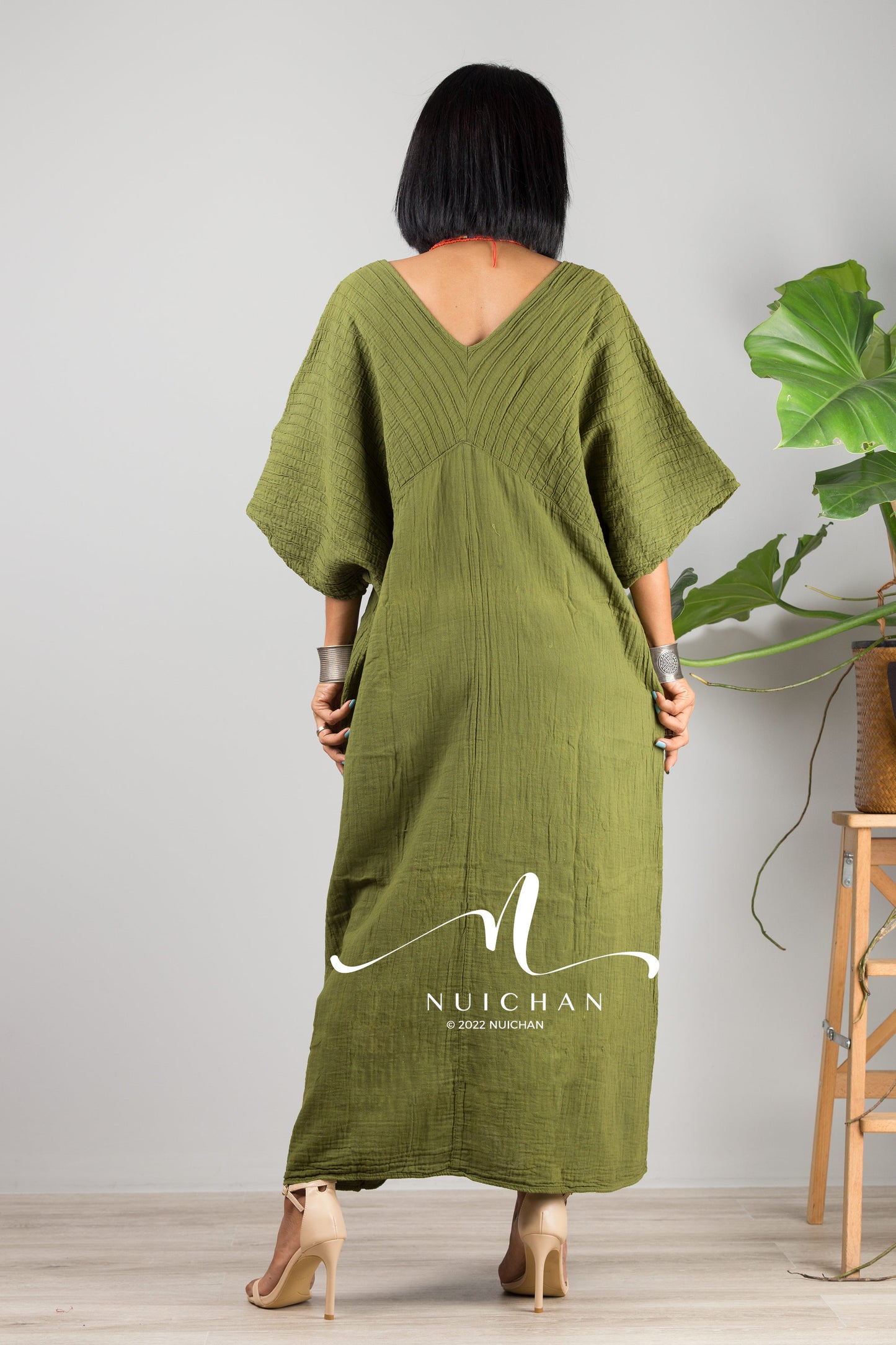 Nuichan women's cotton kaftan dress | Lightweight summer dress