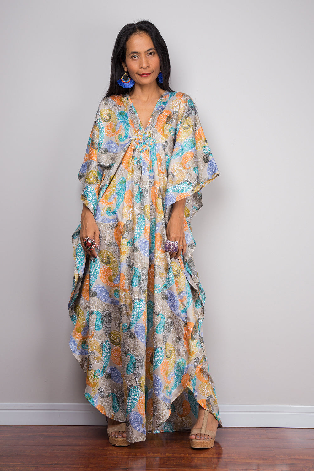 Kaftan, Paisley dress, Loose fit dress, Maxi dress