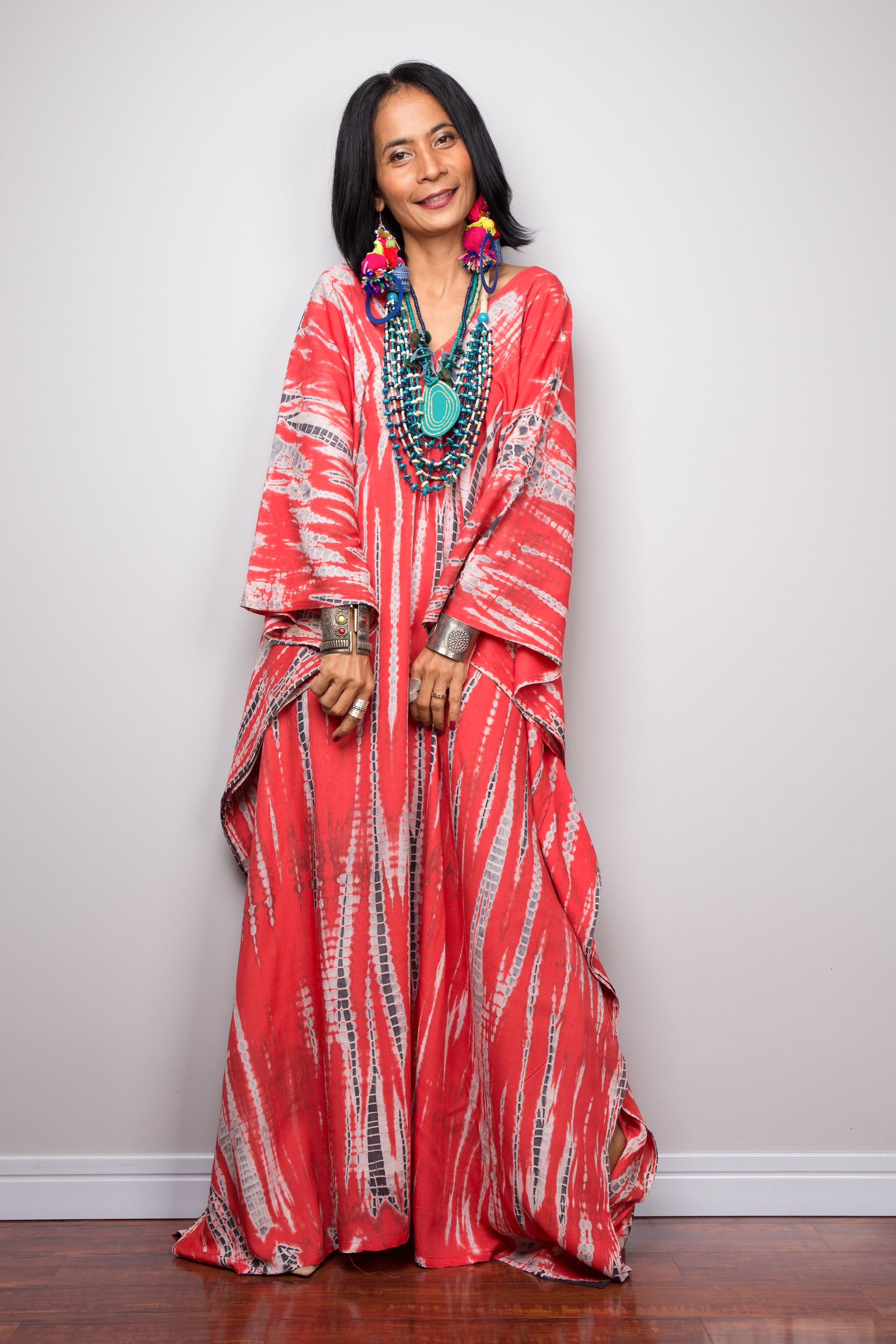 Shop Boho tie dye kaftan dress online, Resort dress, holiday dress, Beach cover up by Nuichan