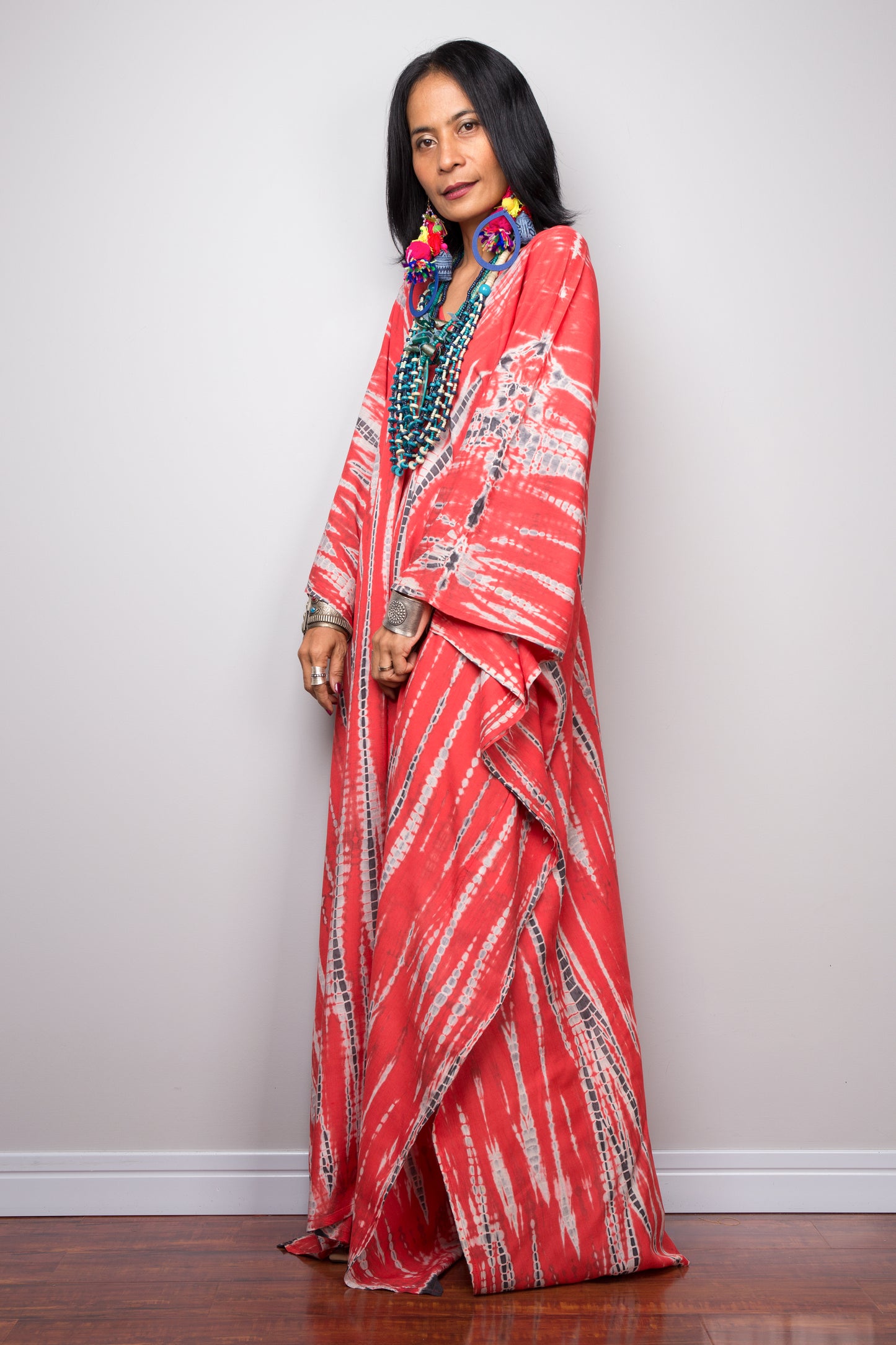 Shop Boho tie dye kaftan dress online, Resort dress, holiday dress, Beach cover up by Nuichan